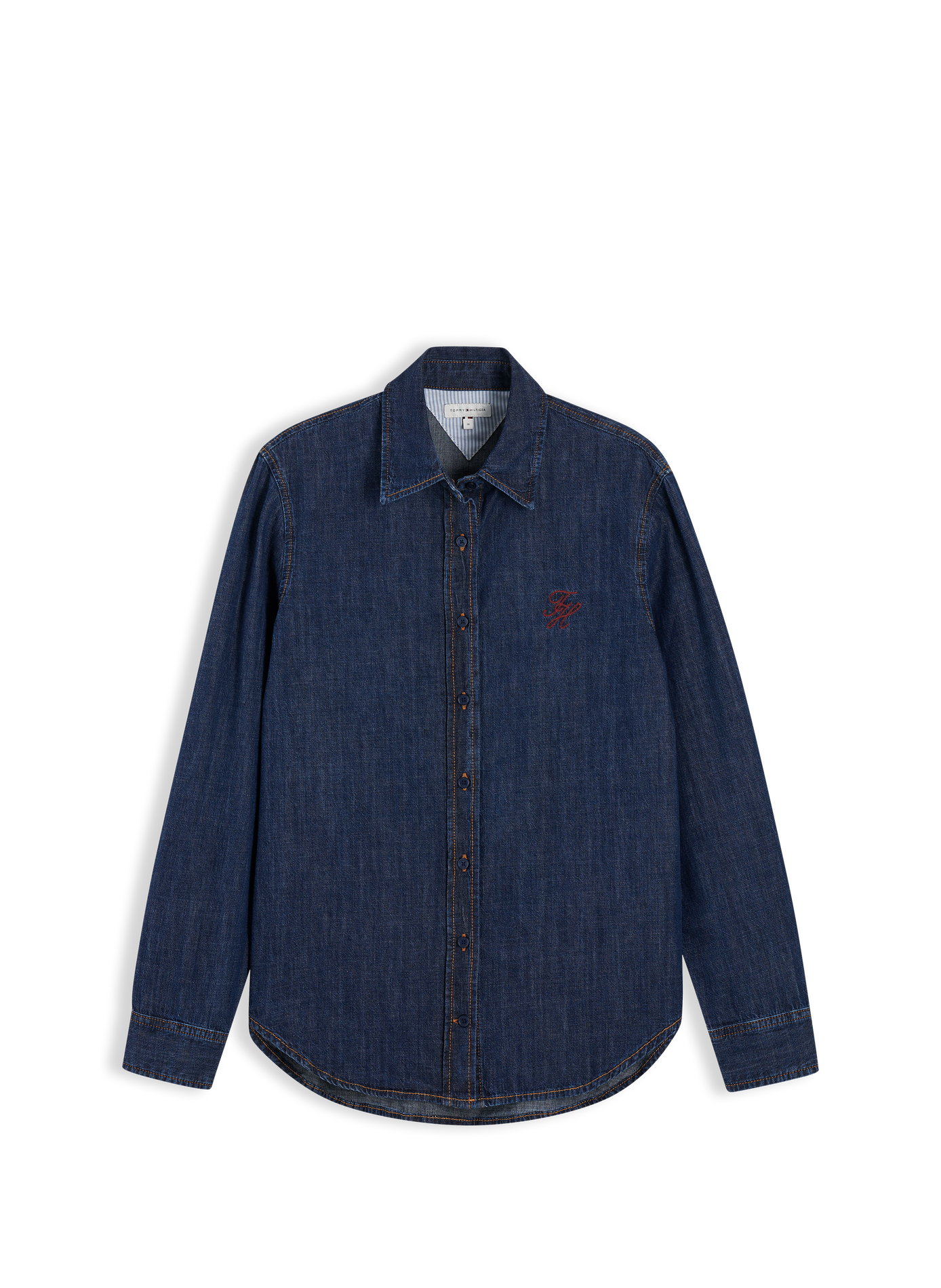 Straight button-up denim shirt TOMMY HILFIGER Blue