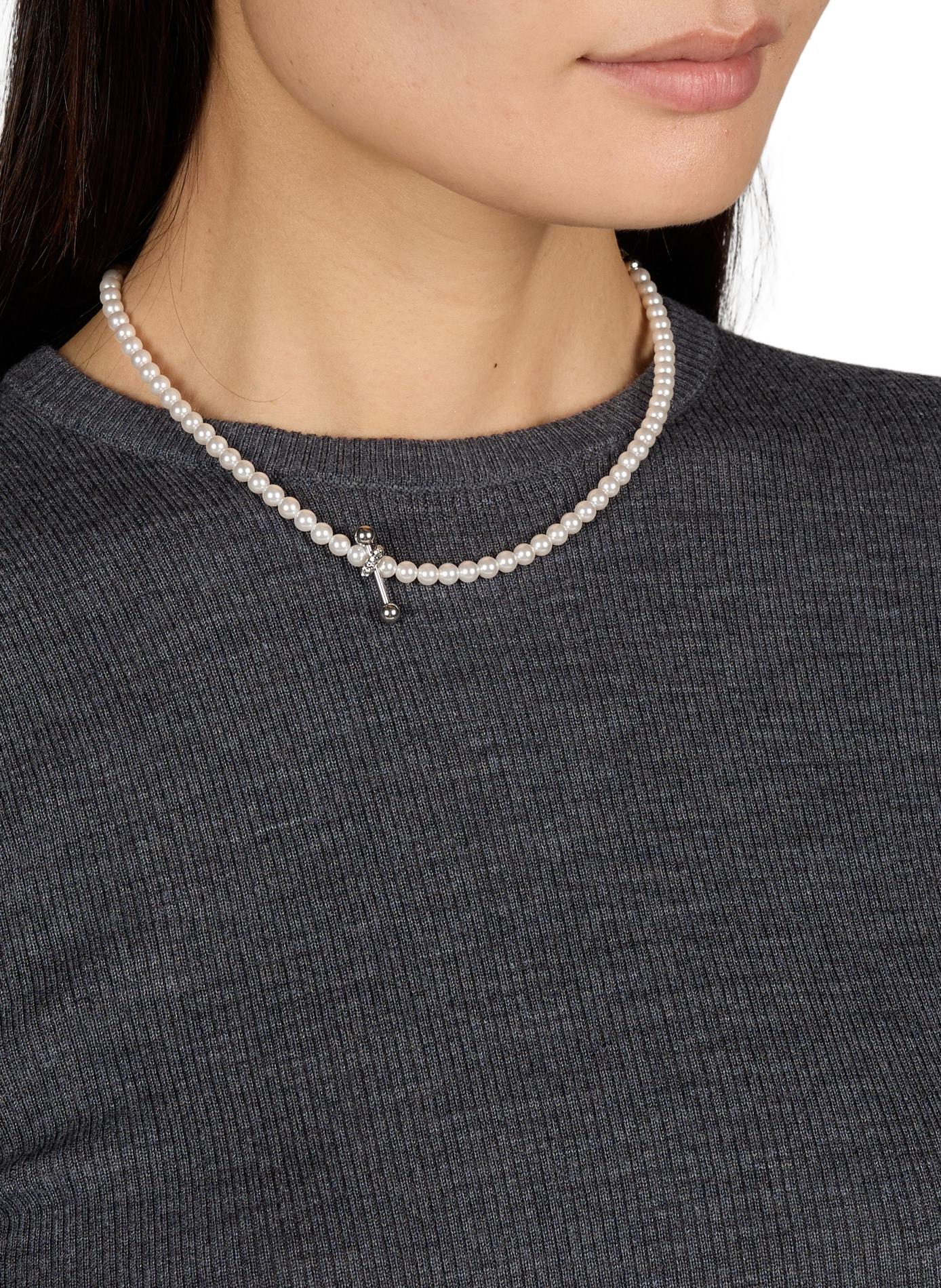 Gianni pearl choker JUSTINE CLENQUET White