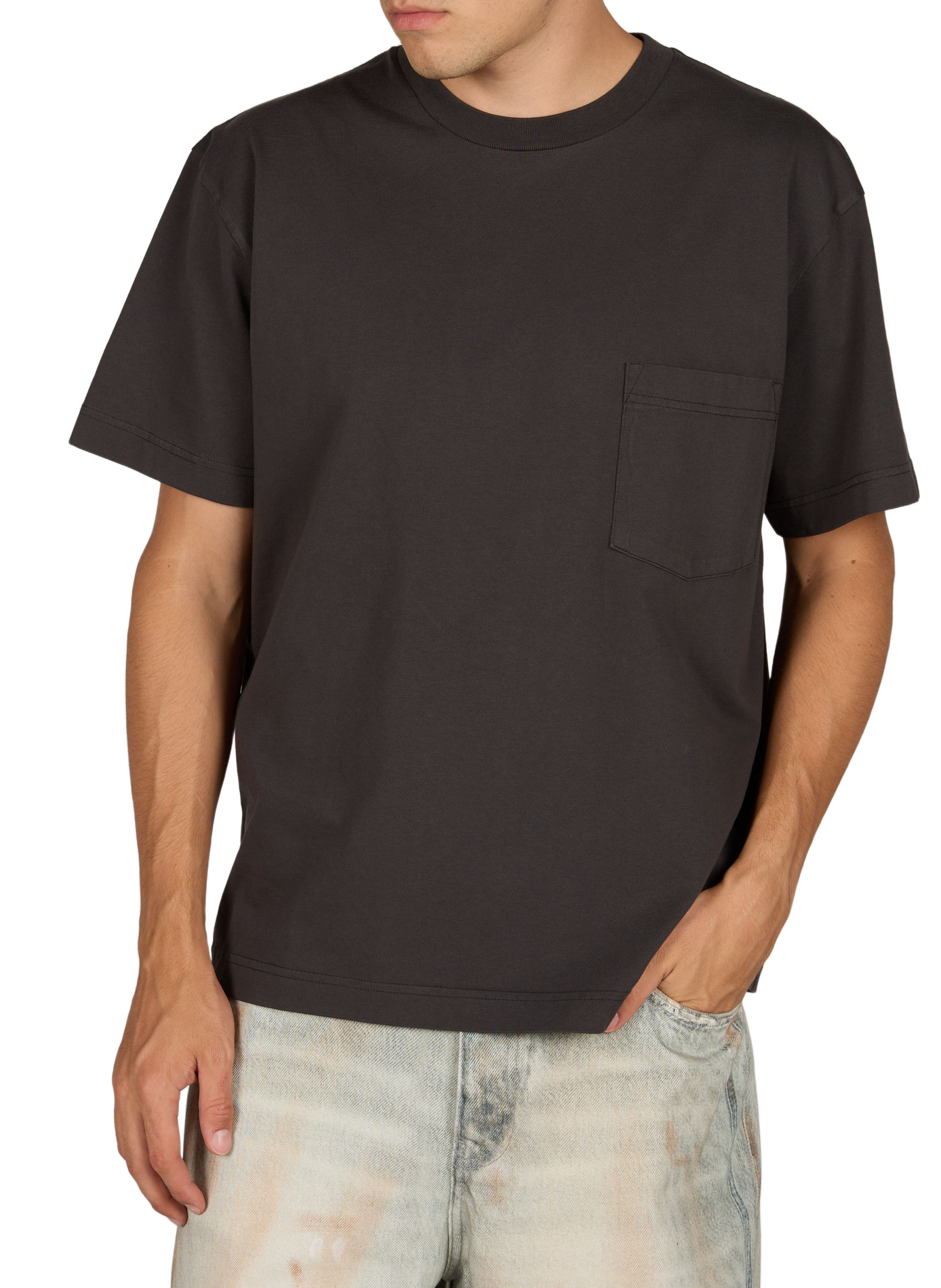 Oversized cotton crew-neck T-shirt set OLOW Black