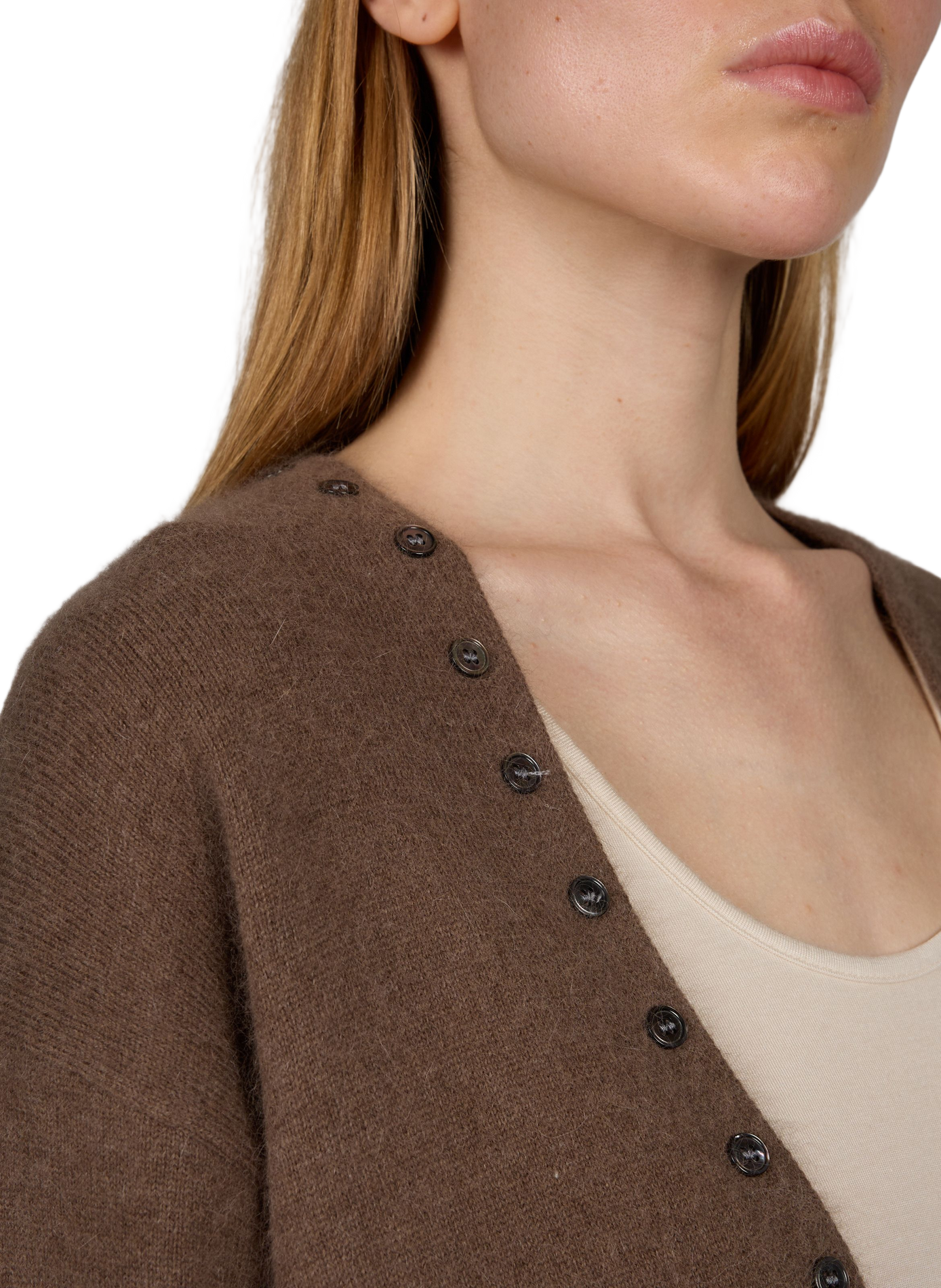 Oversized V-neck cardigan ARTLOVE Brown