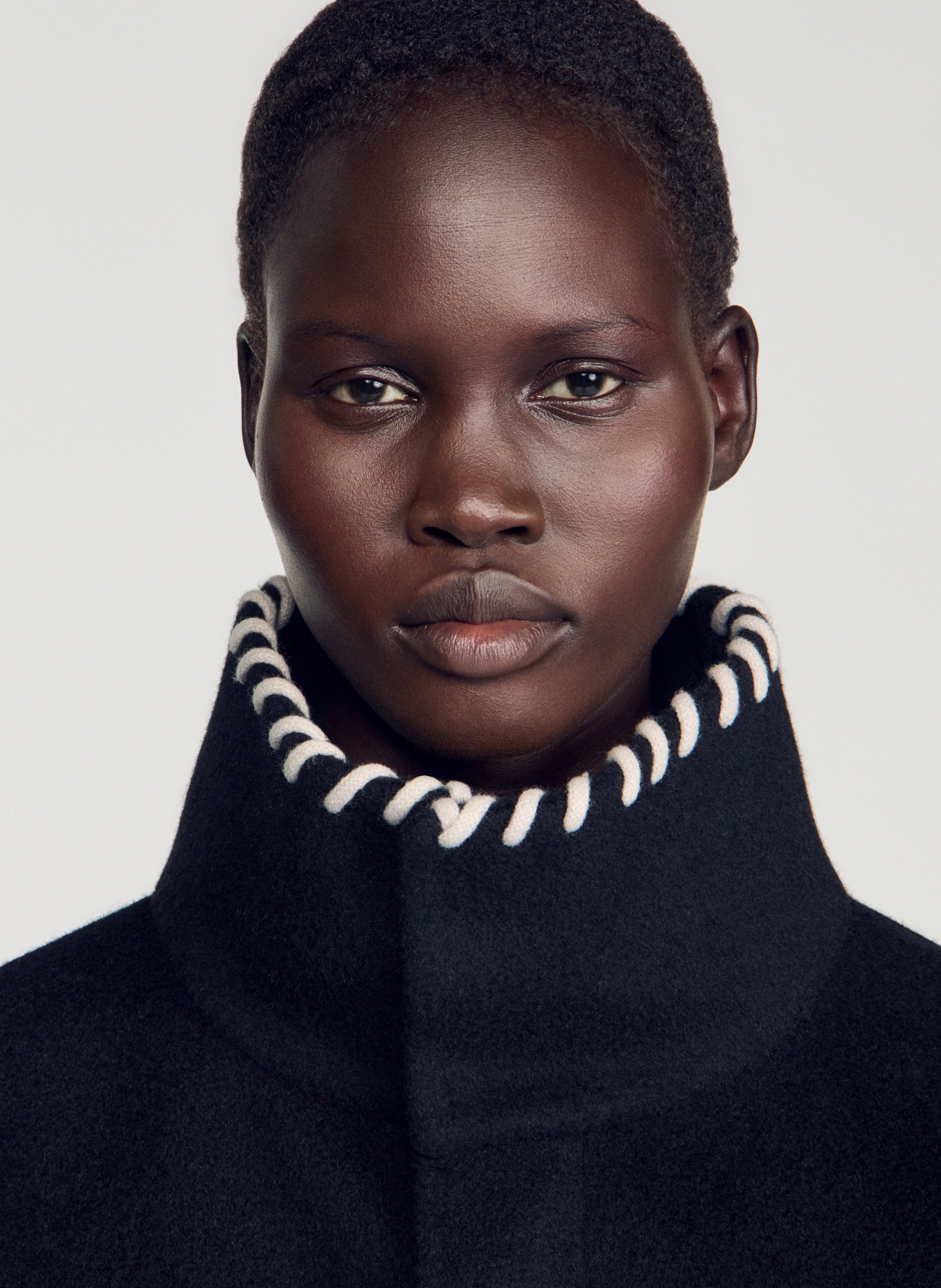 Veste col montant en laine SANDRO Noir
