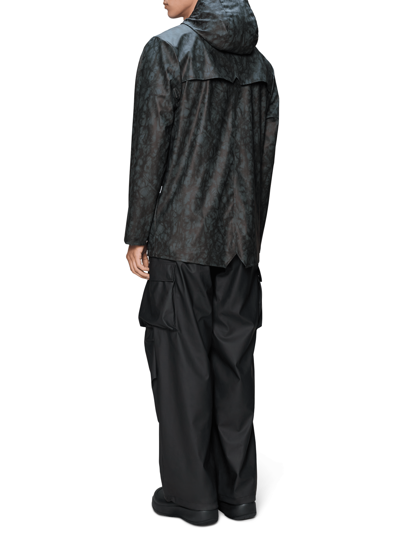 Hooded straight raincoat RAINS Grey