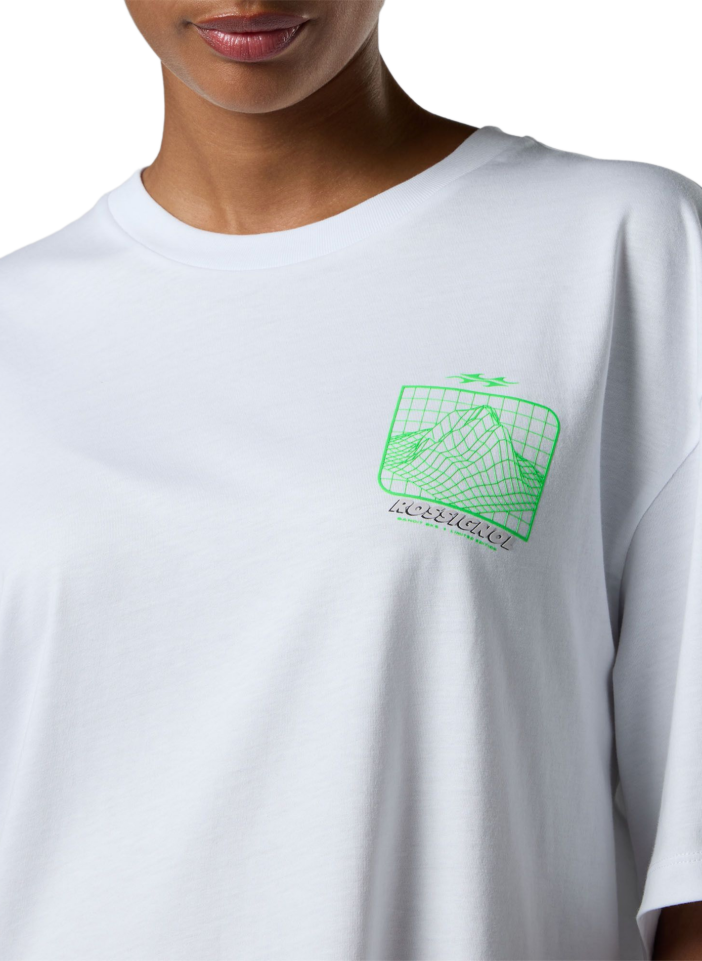 T-shirt droit col rond imprimé en coton ROSSIGNOL Weiss