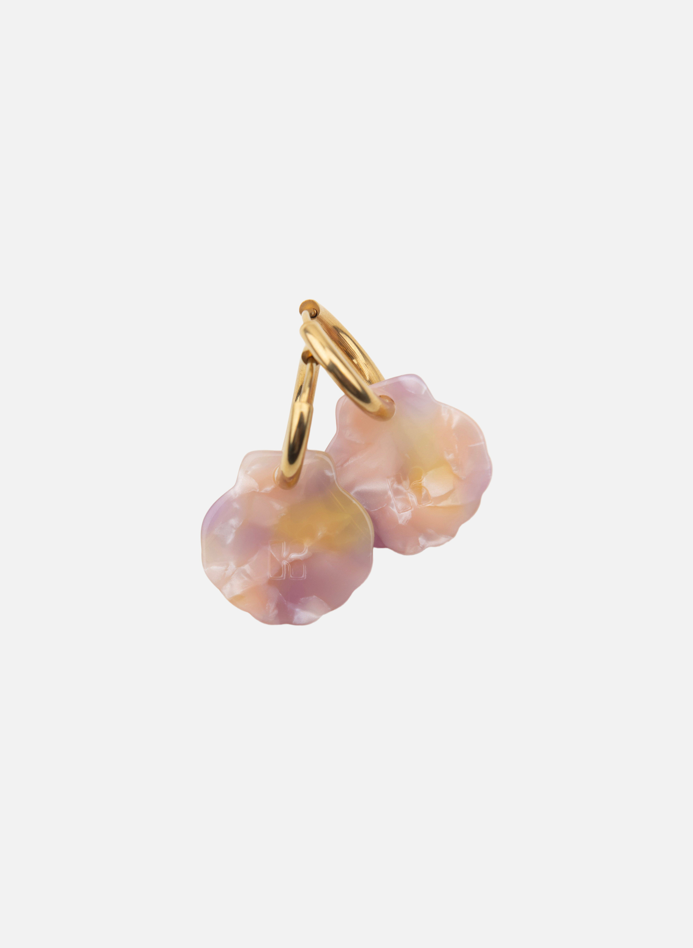 Boucles d'oreilles baby mermaid avec anneaux en acier inoxydable argenté | Rose KURAGE GINZA Montres et Bijoux