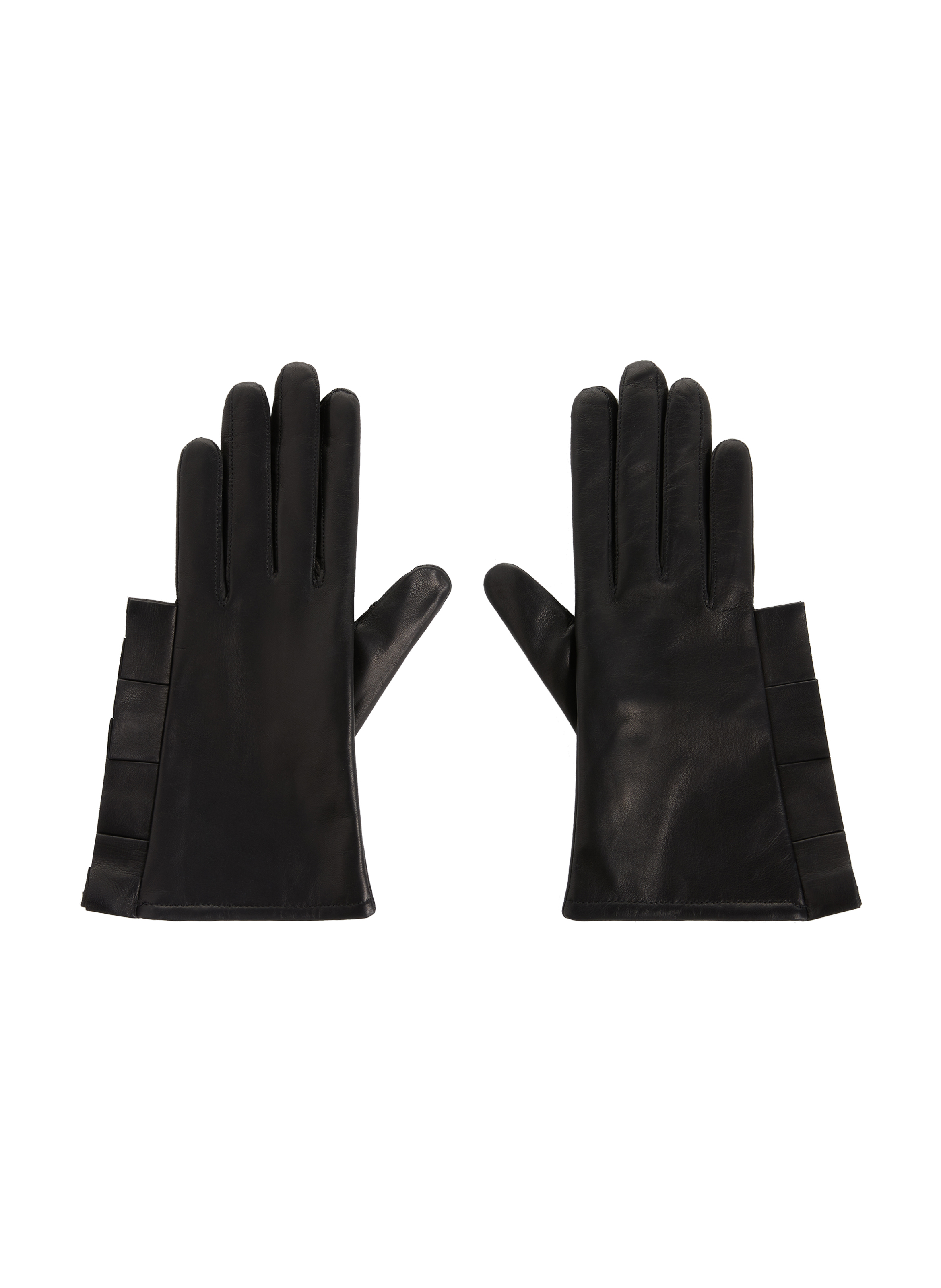 MAISON FABRE Gants Happy en cuir Noir