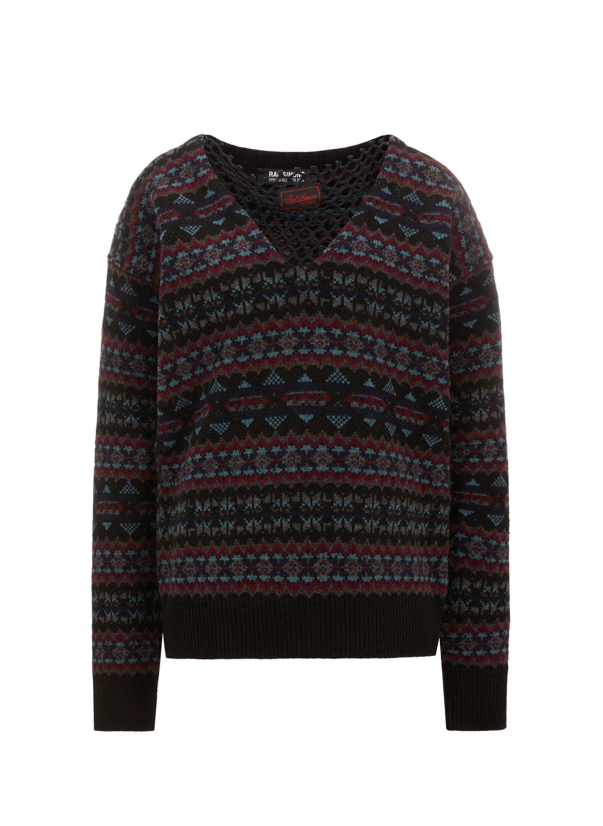 Pull jacquard en laine mérinos