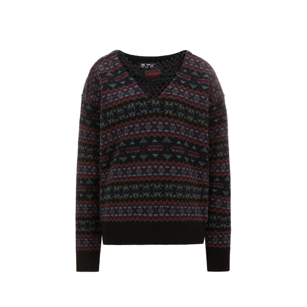 Pull jacquard en laine mérinos