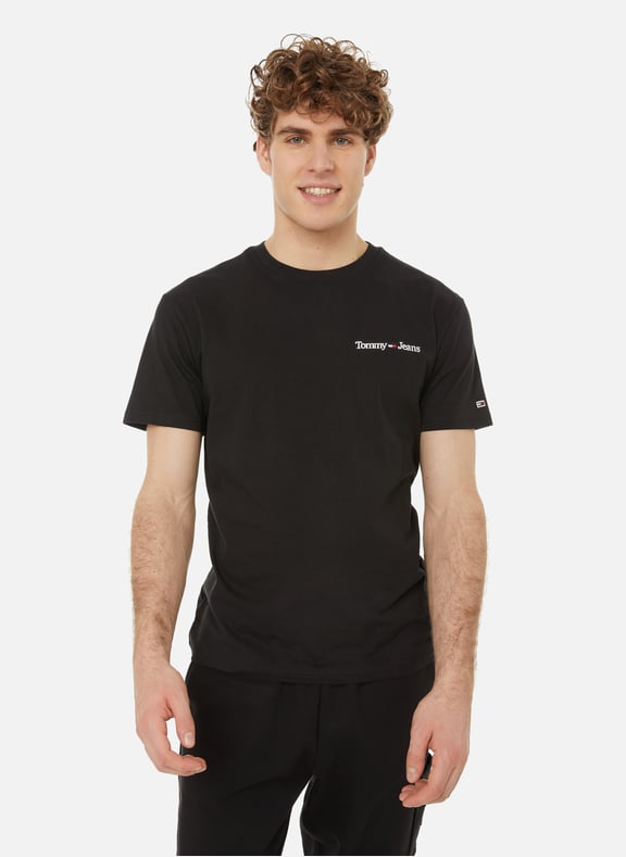 T-shirt logotypé en coton biologique Noir by TOMMY HILFIGER TOMMY HILFIGER T-shirt logotypé en coton biologique Noir