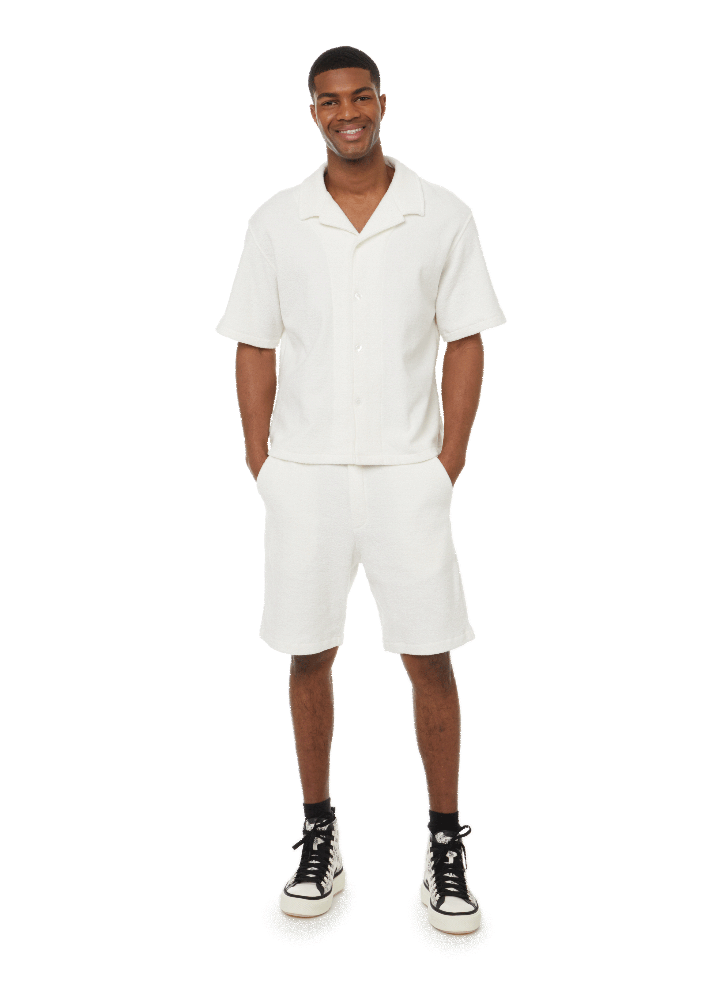 Chemise à manches courtes Beige