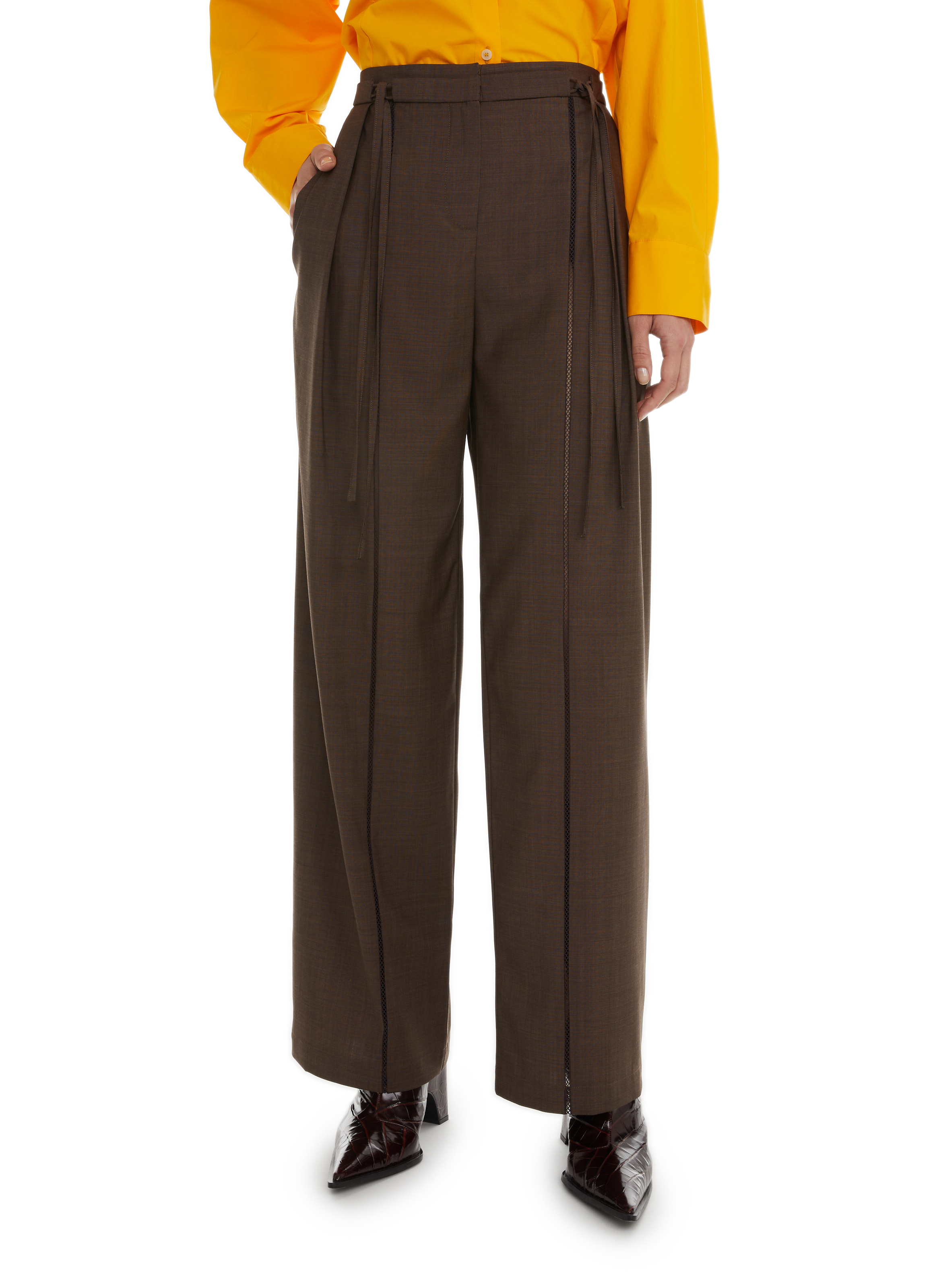 EUDON CHOI Wool trousers  Brown