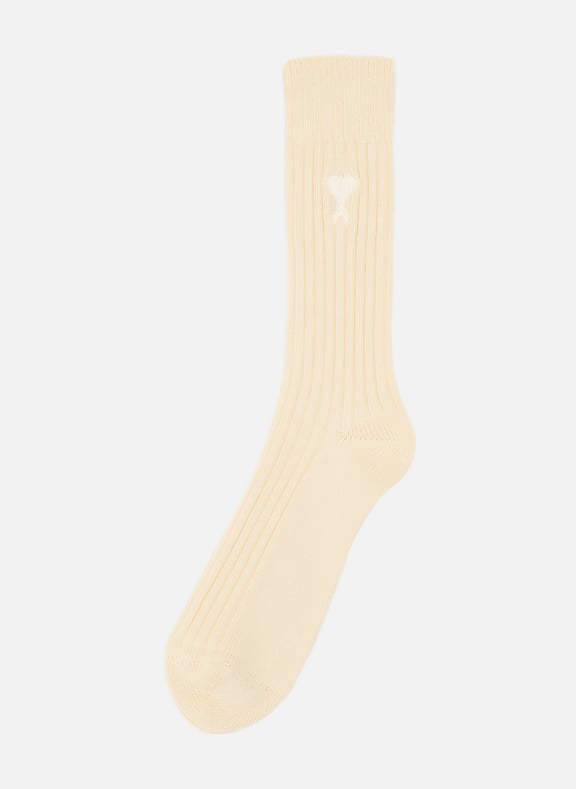 Chaussettes ami de coeur unisexes Beige by AMI PARIS AMI PARIS Chaussettes ami de coeur unisexes Beige