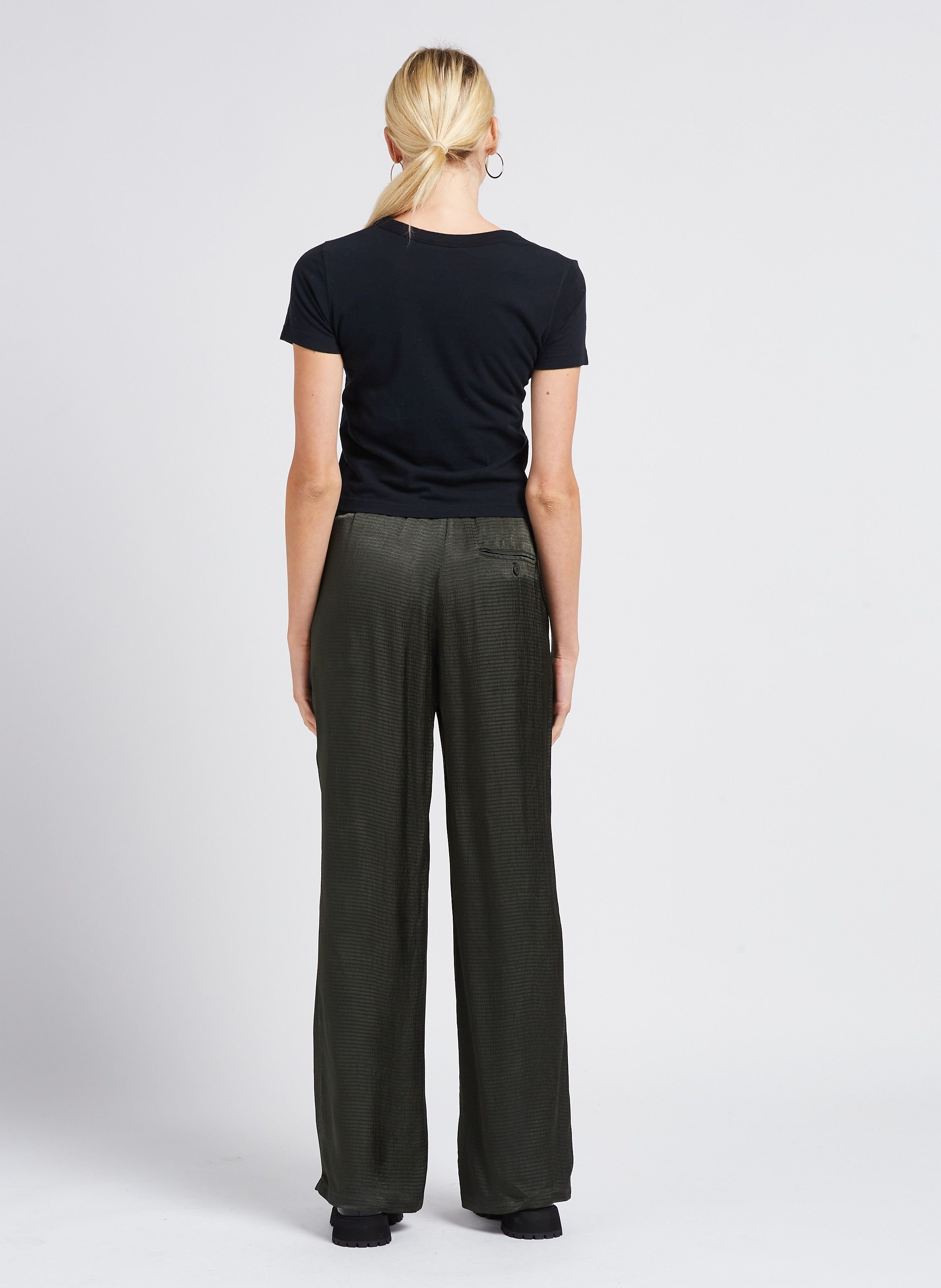 Tee-shirt court col rond en coton gamipy AMERICAN VINTAGE Noir