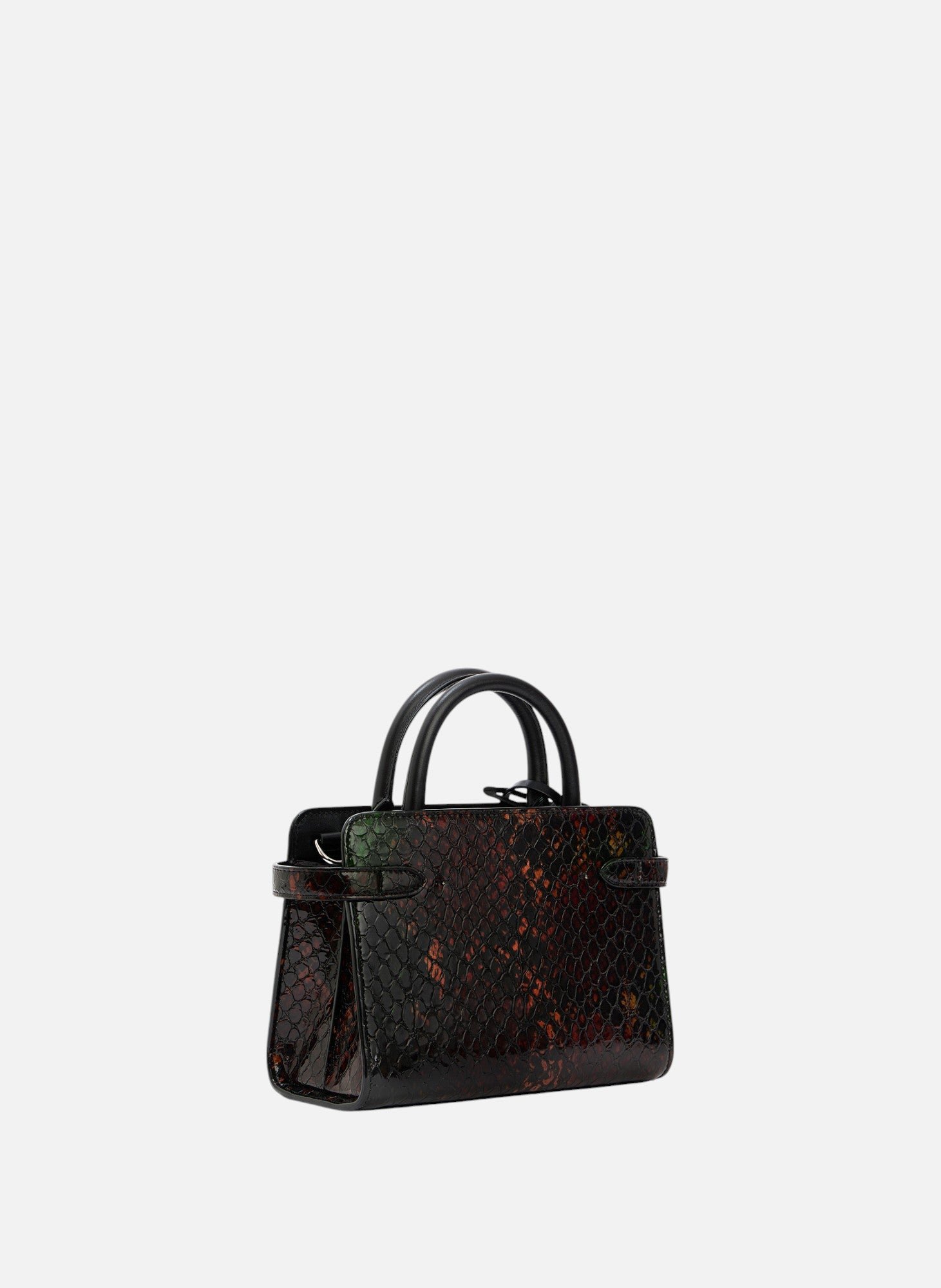 Petit sac à main emilie en cuir effet python LE TANNEUR Noir