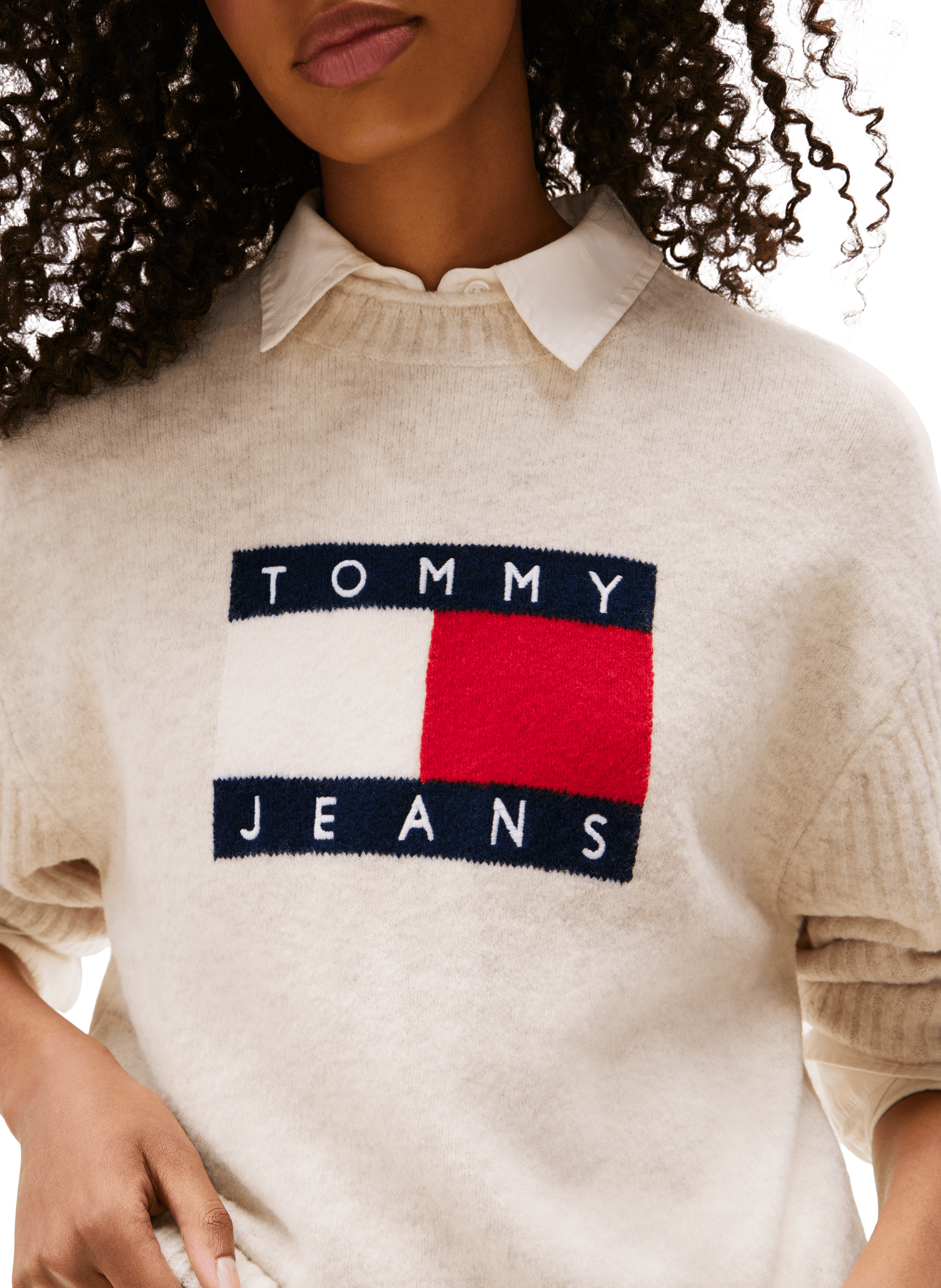 Pull à logo TOMMY HILFIGER Blanc