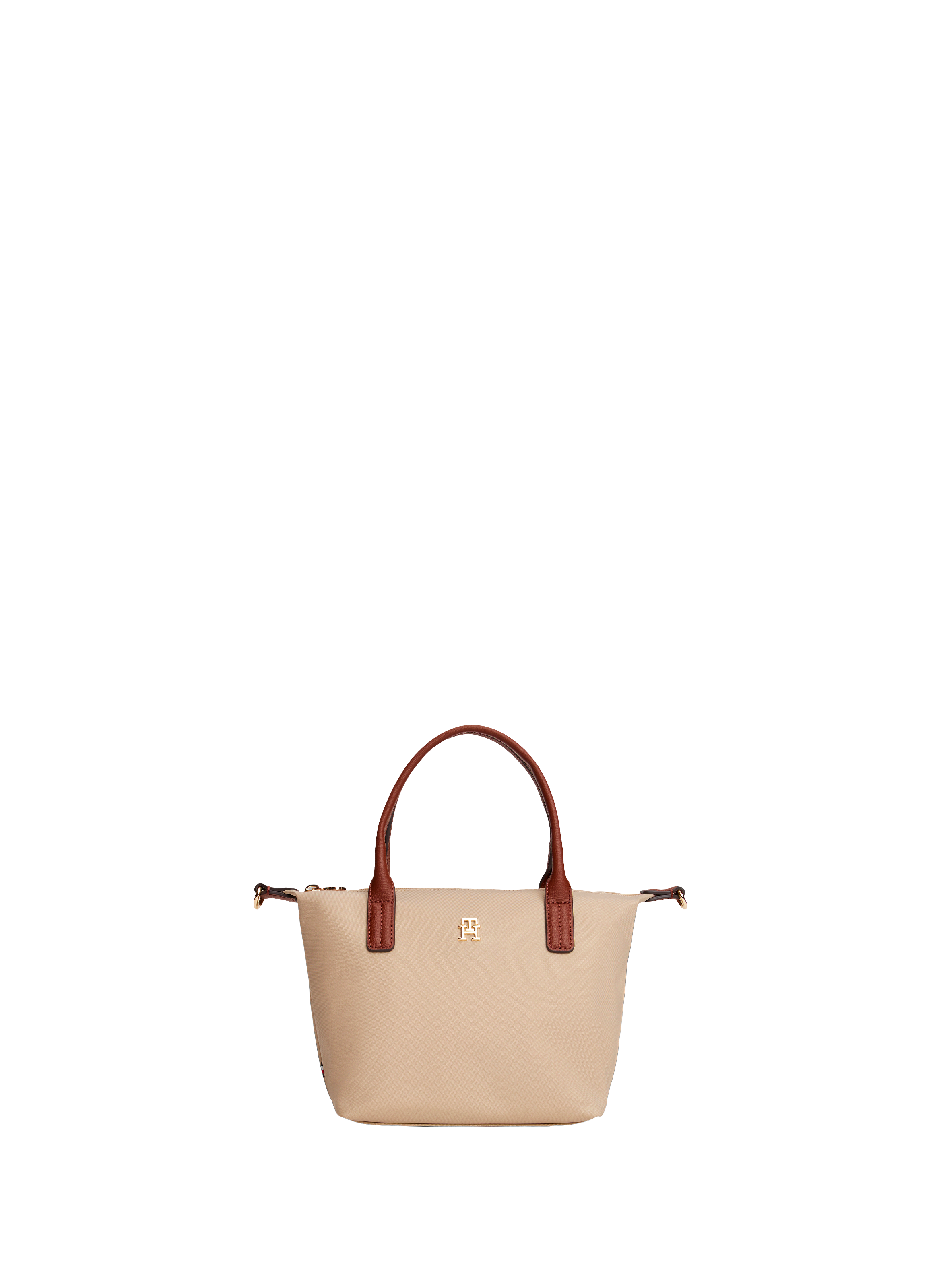 TOMMY HILFIGER Nylon canvas handbag Beige