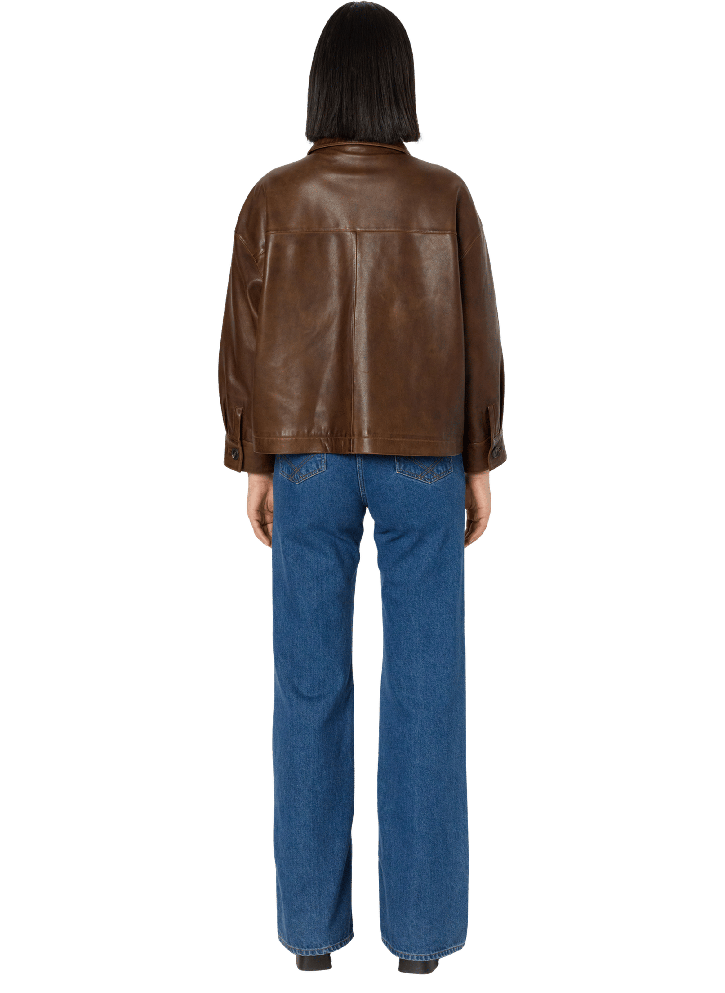 Surchemise en cuir vieilli - nicole Marron