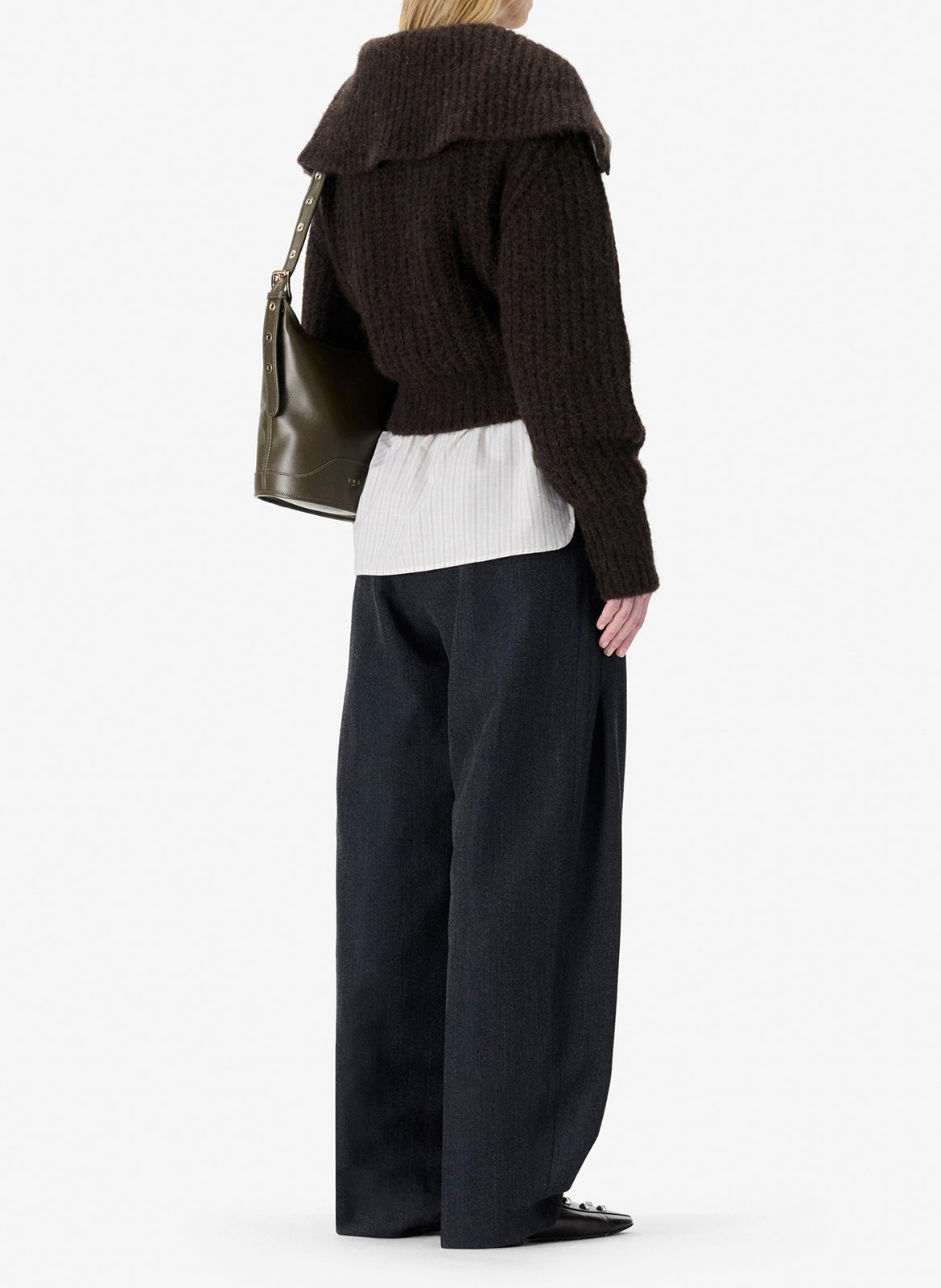 Pull col zippé en maille unie swana IRO Marron