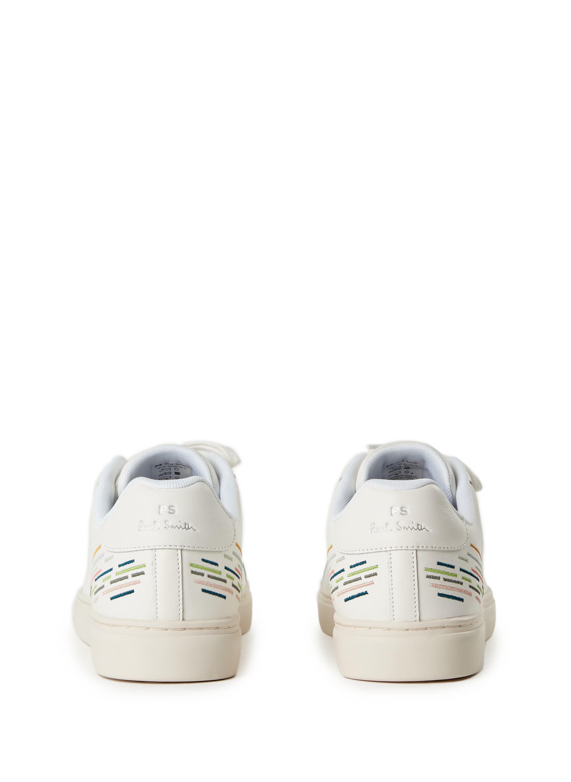 Baskets brodées en cuir PAUL SMITH Blanc