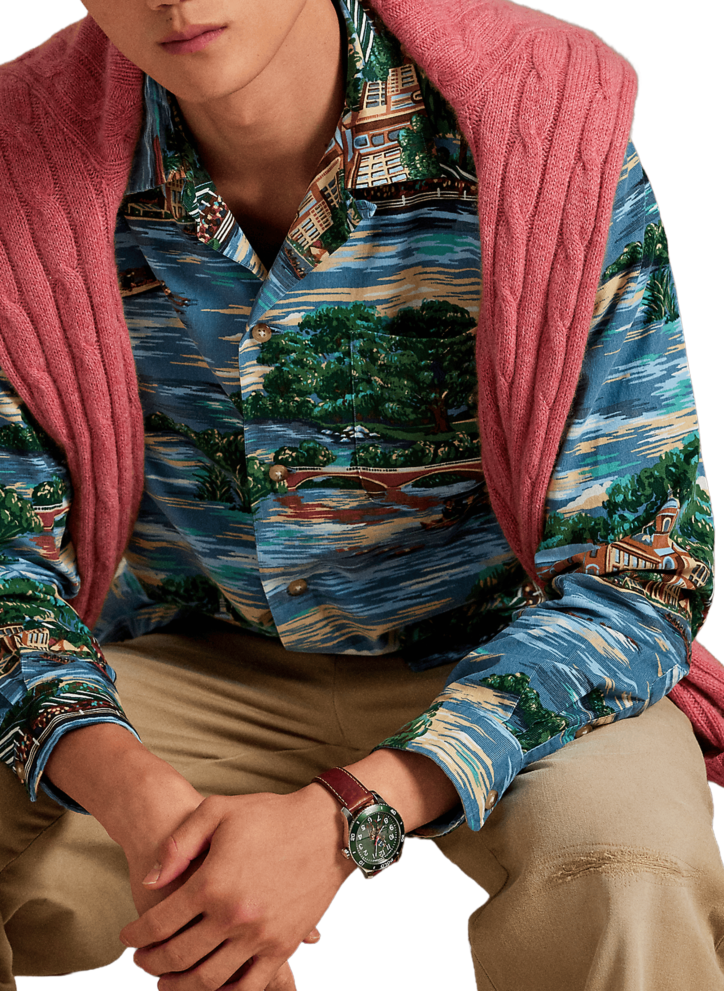 Classic collar shirt with cotton print POLO RALPH LAUREN Multicolour