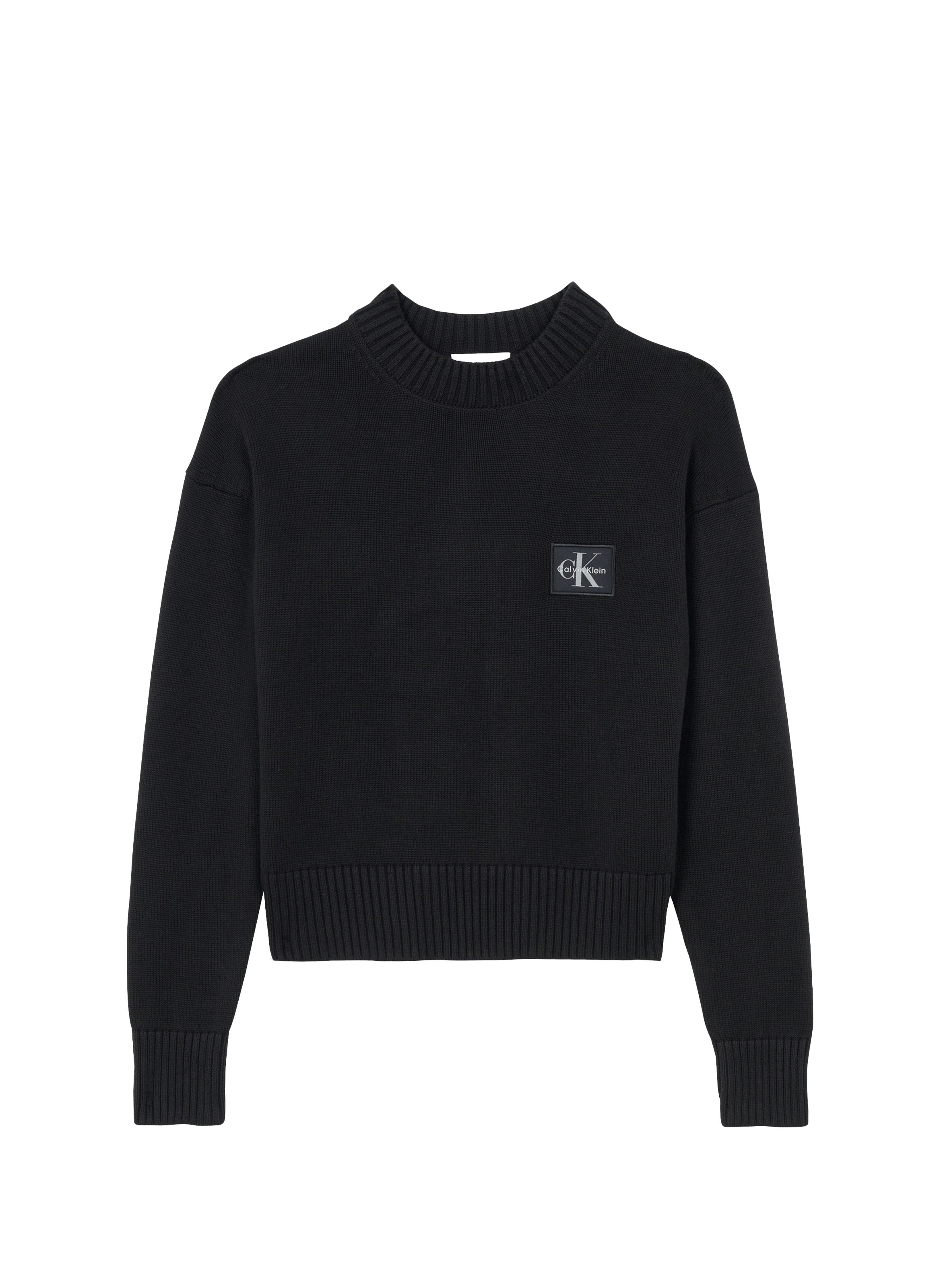 CALVIN KLEIN Cropped cotton sweatshirt  Black