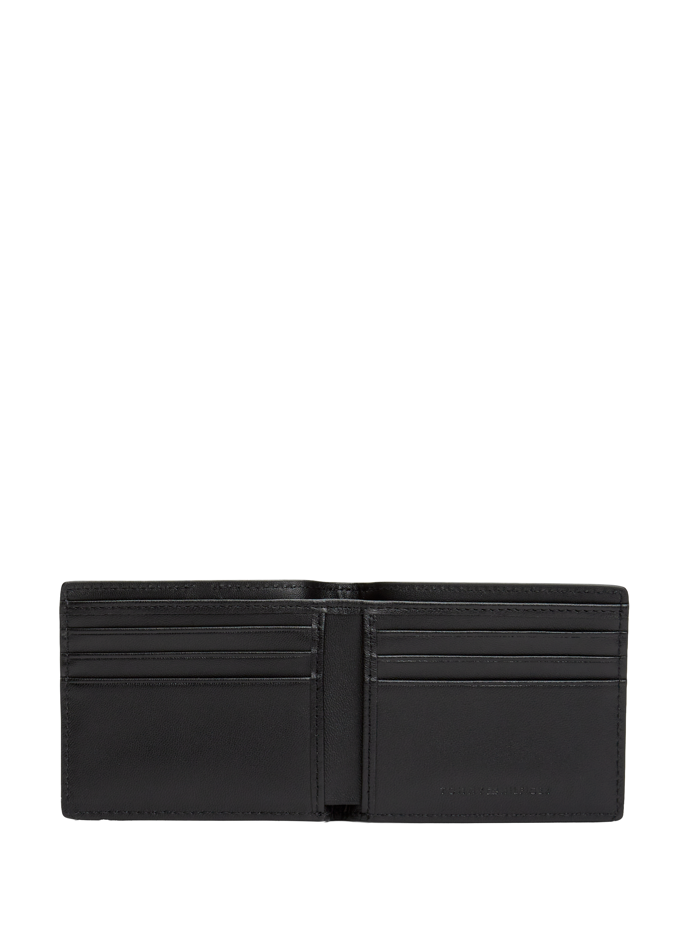 Portefeuille grainé en cuir de vache TOMMY HILFIGER Noir