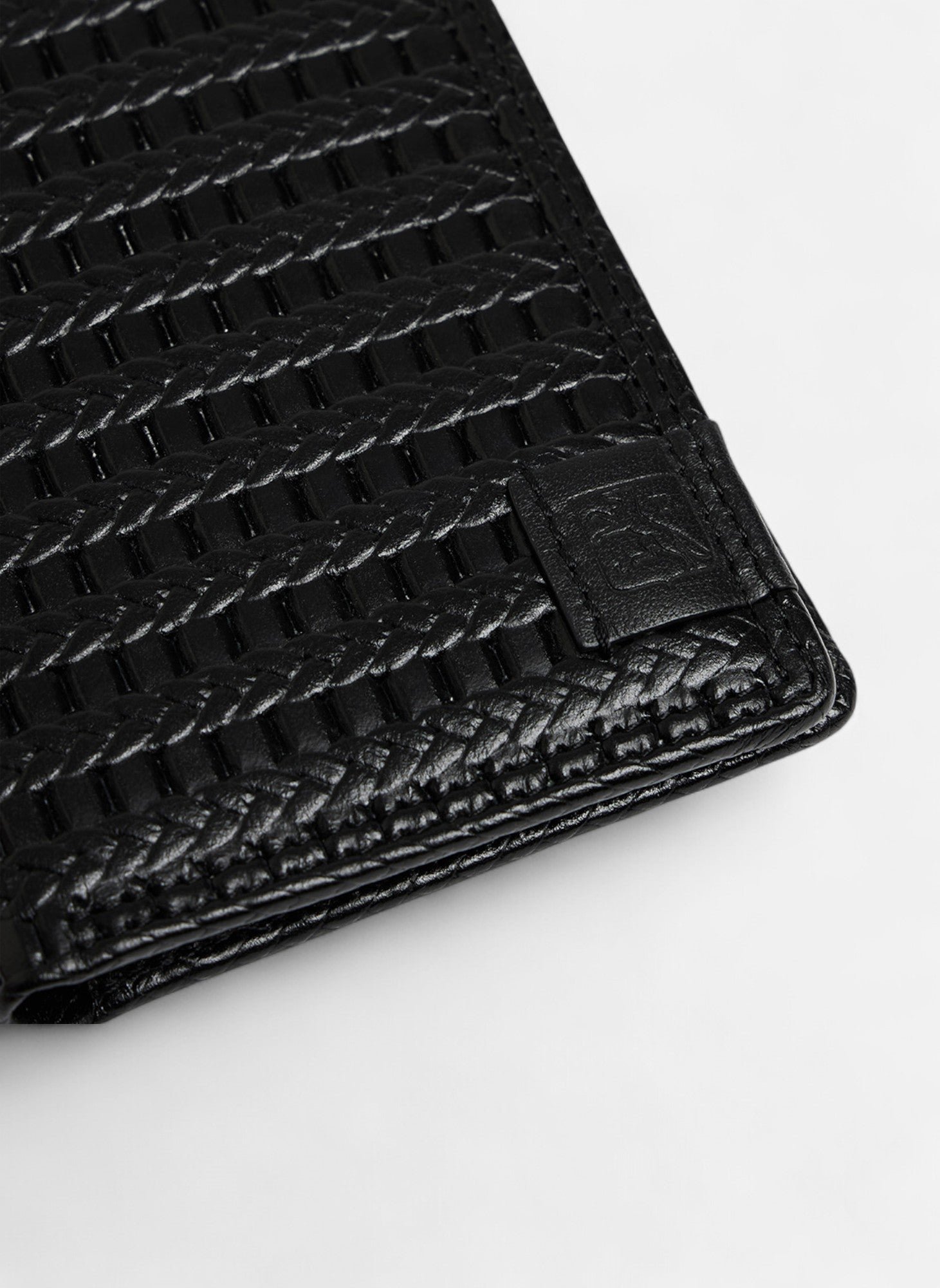 Porte cartes vertical martin en cuir embossé et cuir lisse LE TANNEUR Noir