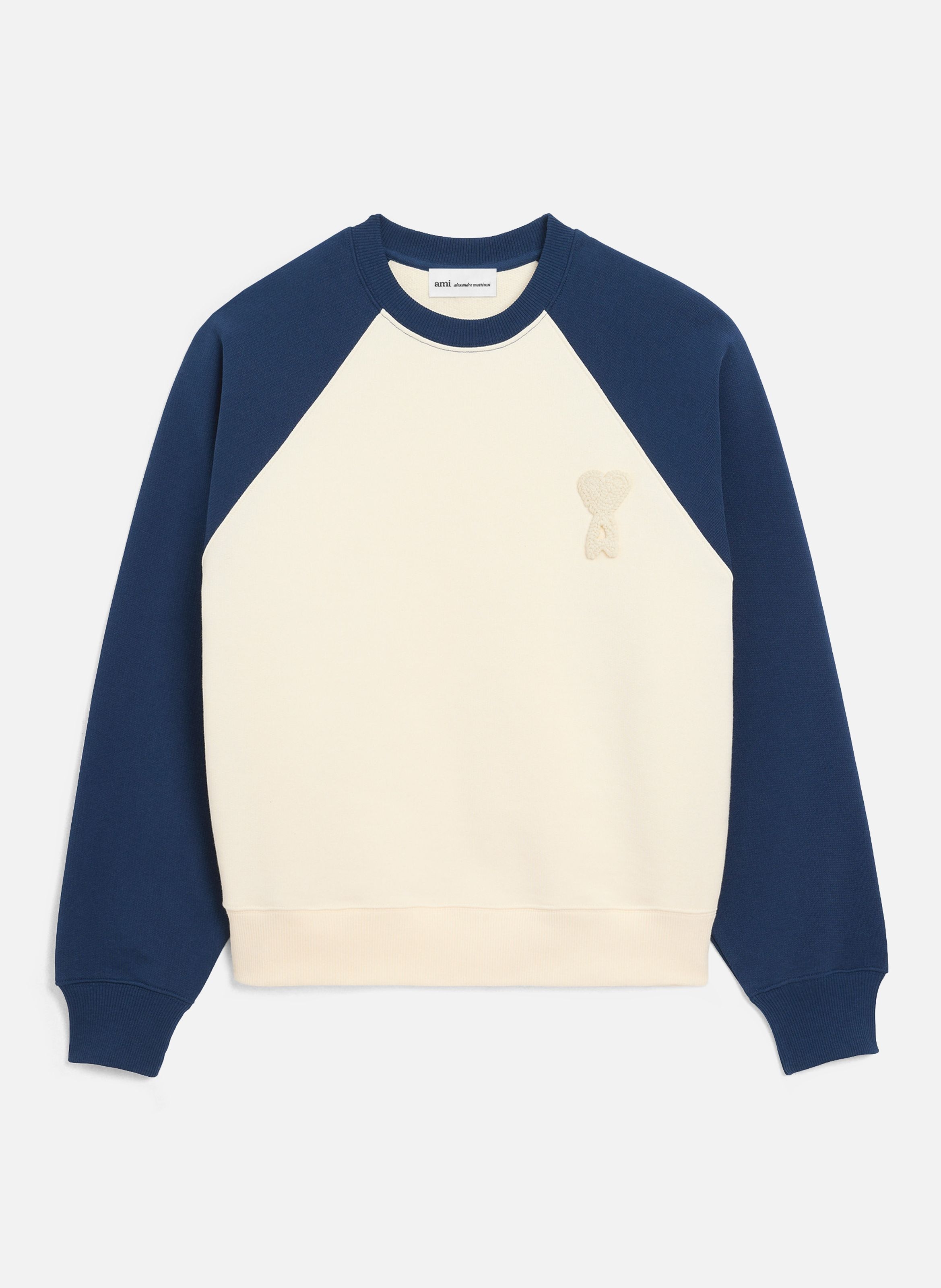 Sweatshirt ami de coeur crochet unisexe en coton AMI PARIS Bleu