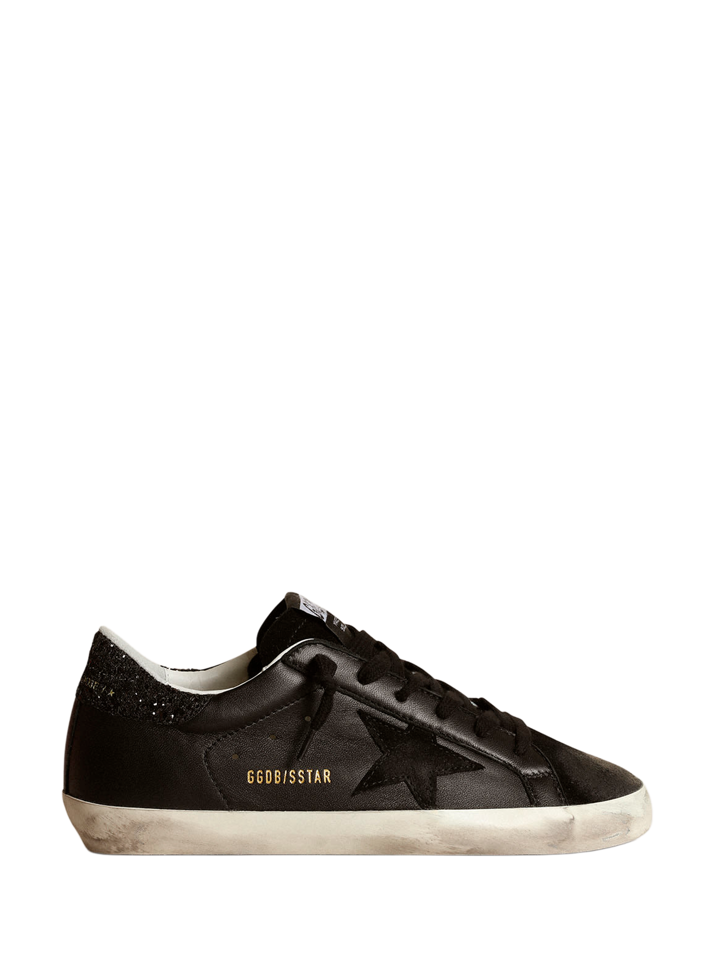 Baskets Super-Star en cuir mélangé GOLDEN GOOSE Noir