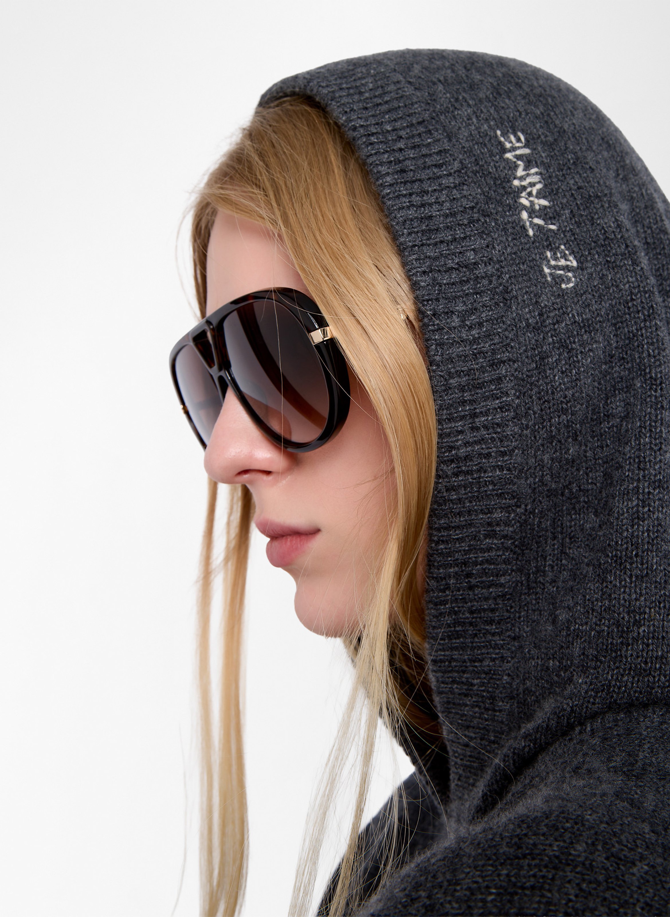 Sweatshirt à capuche en maille cachemire markyz ZADIG&VOLTAIRE Gris