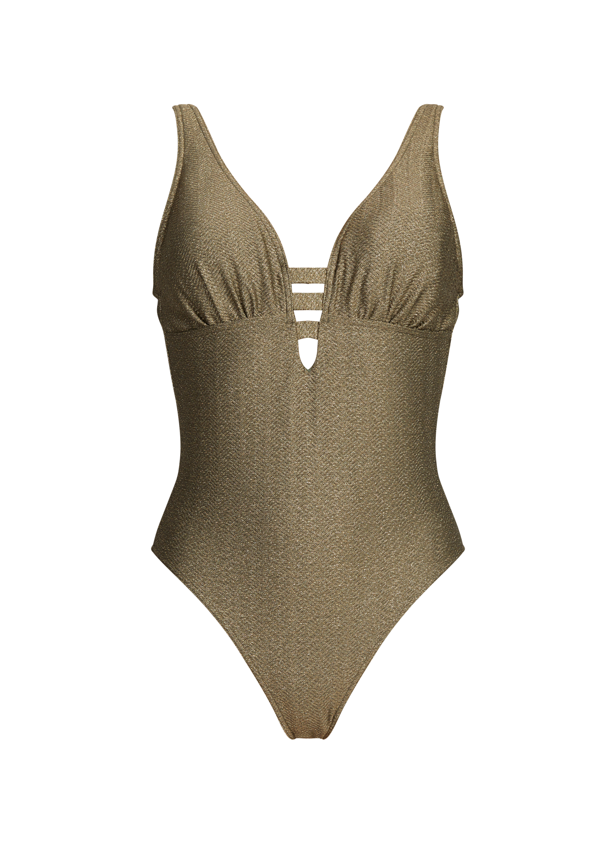 Maillot de bain brillant une pièce Doradas LIVIA Kaki