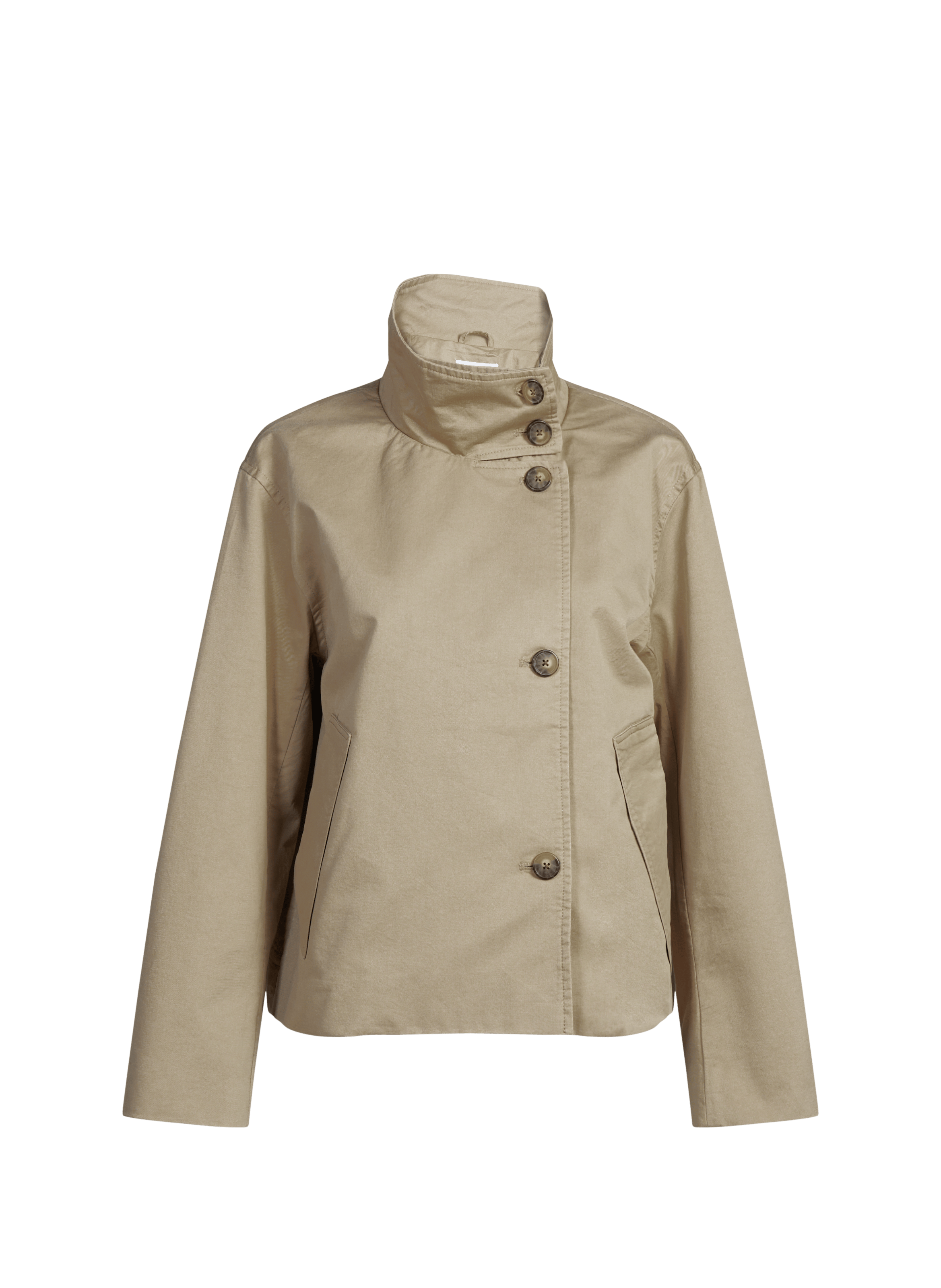 Veste courte à col montant en coton OBJECT Marron