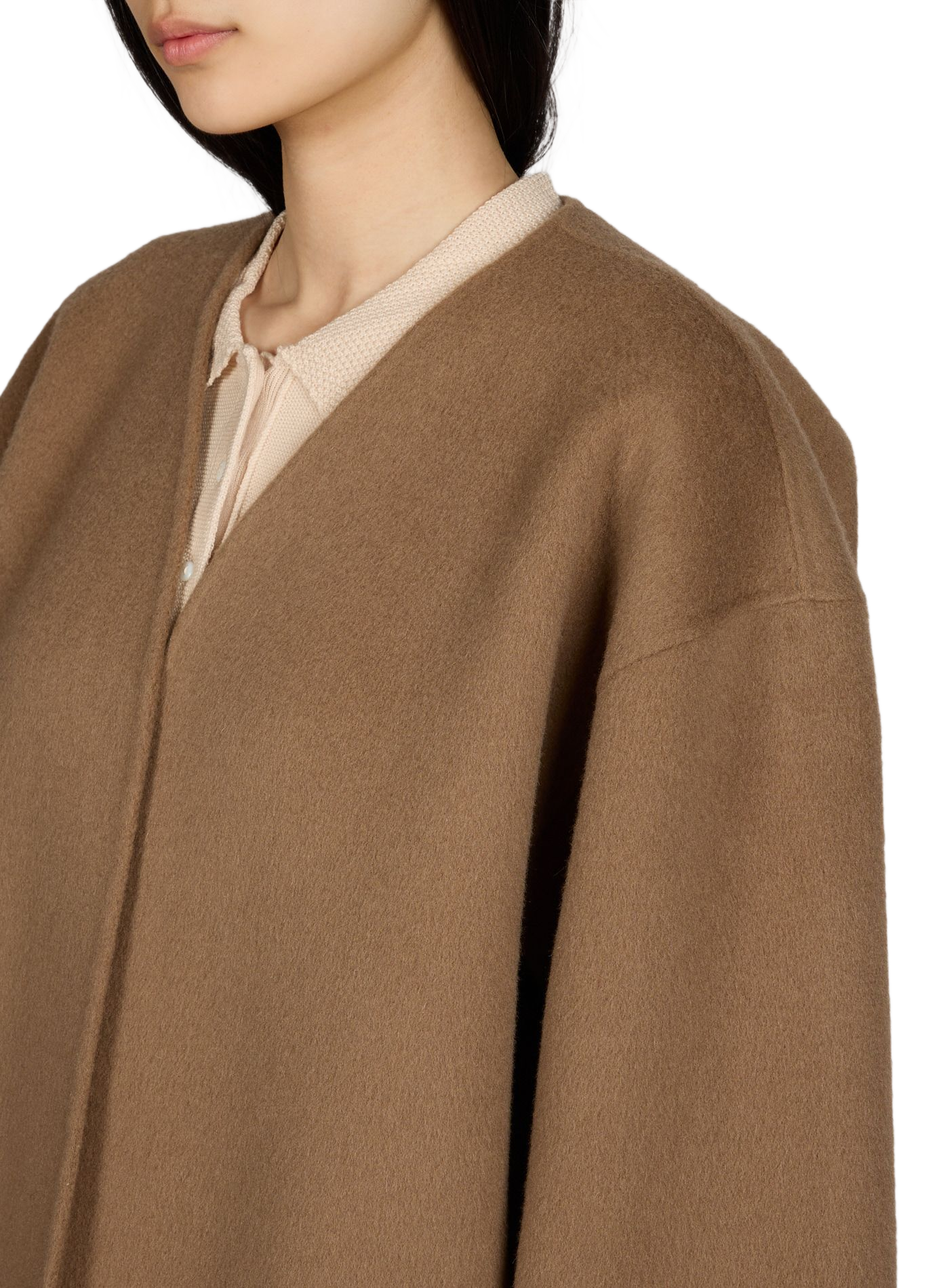 Manteau court en laine  ALMADA Marron