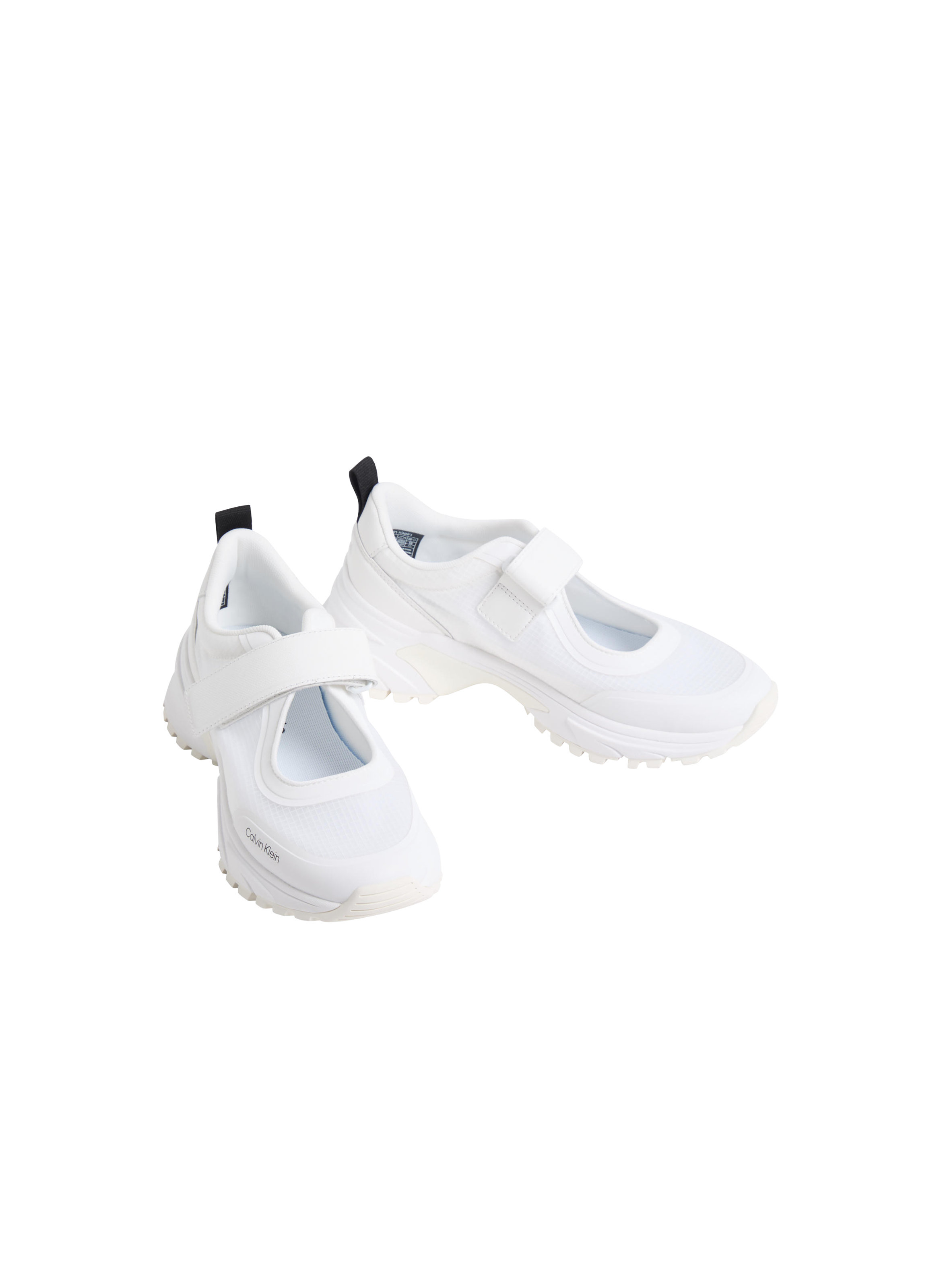 Open-toe Donna low-top sneakers with velcro. CALVIN KLEIN White