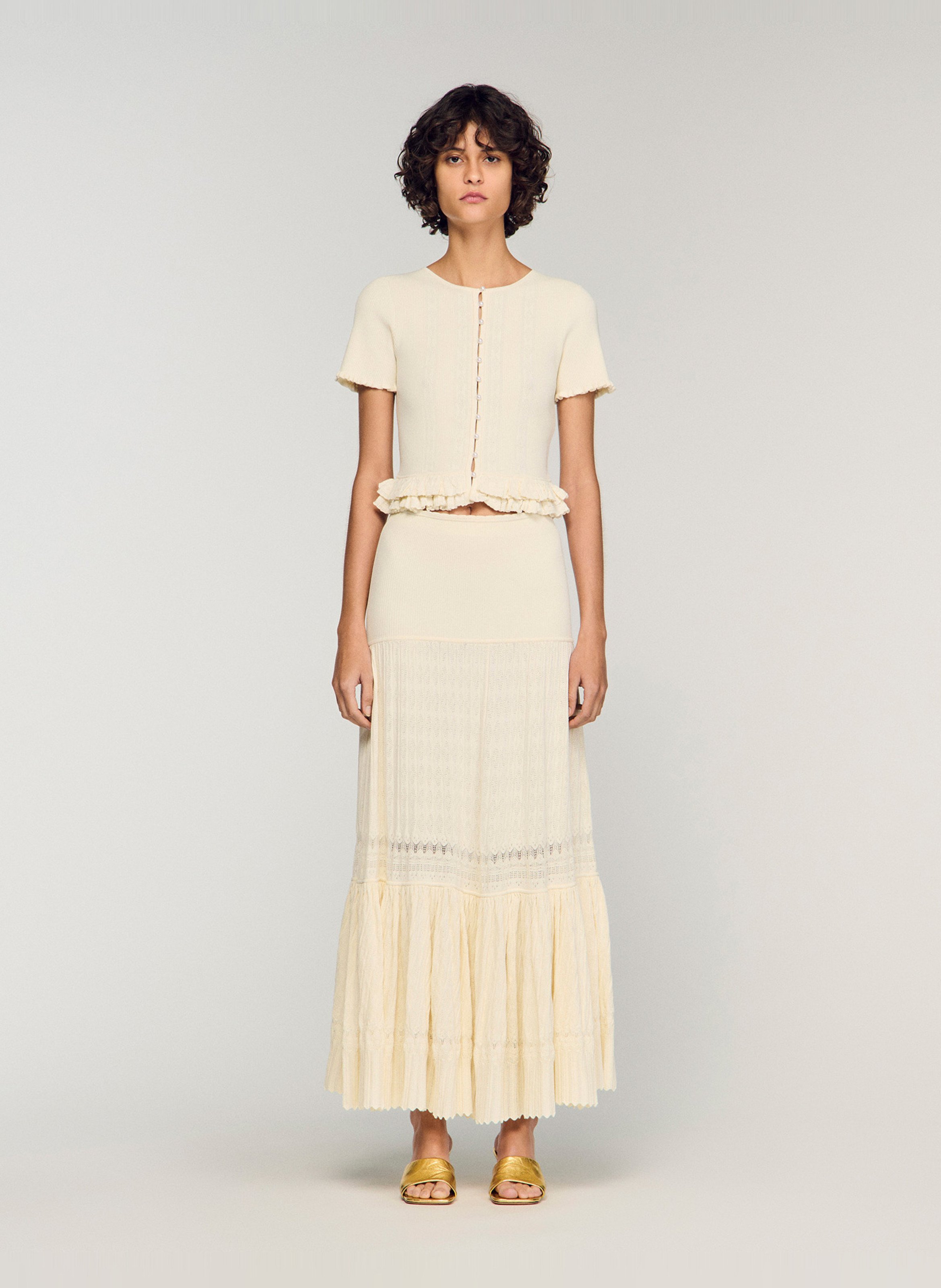 Jupe longue SANDRO Beige