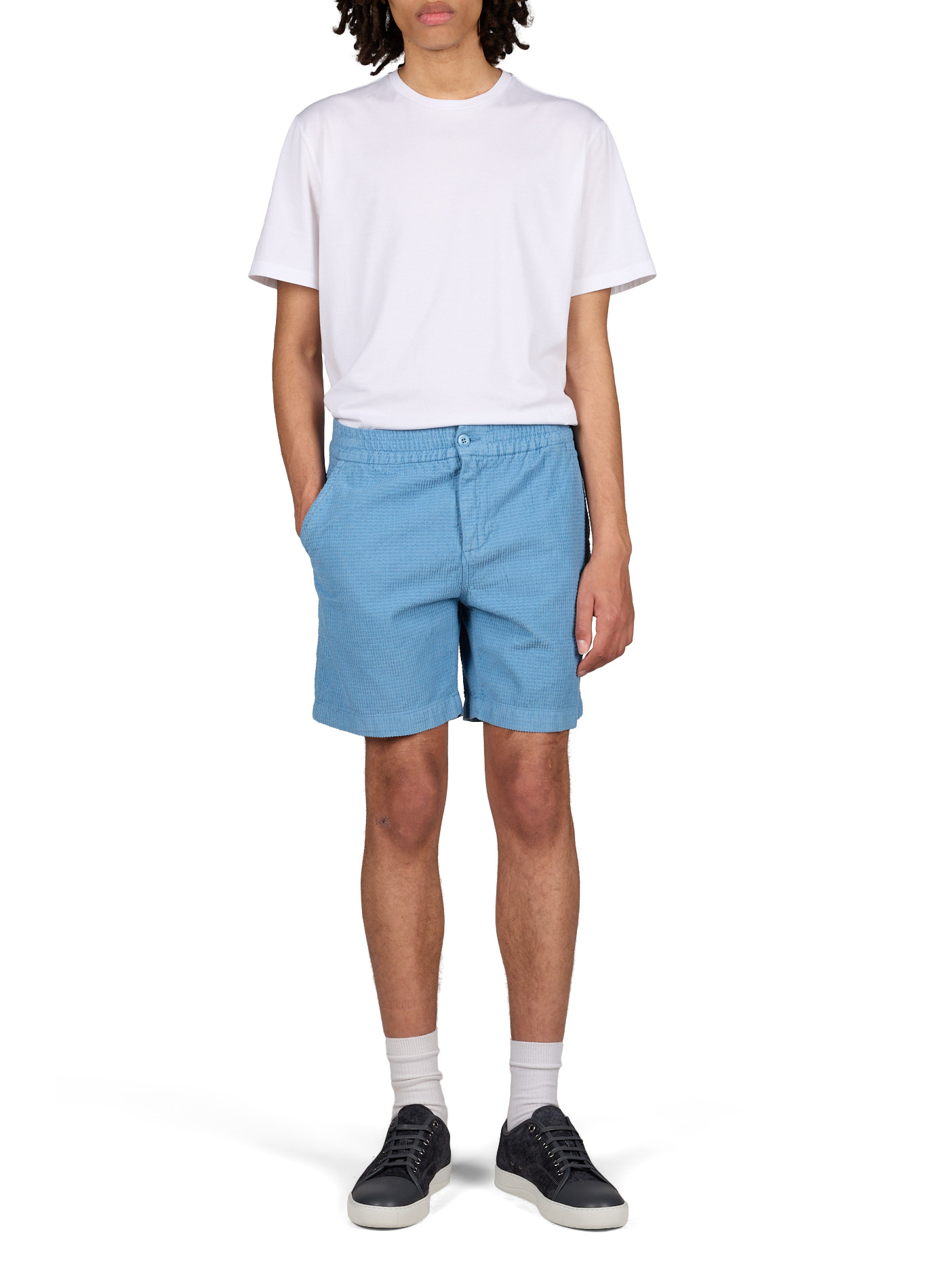 Straight cotton goat shorts FAGUO Blue