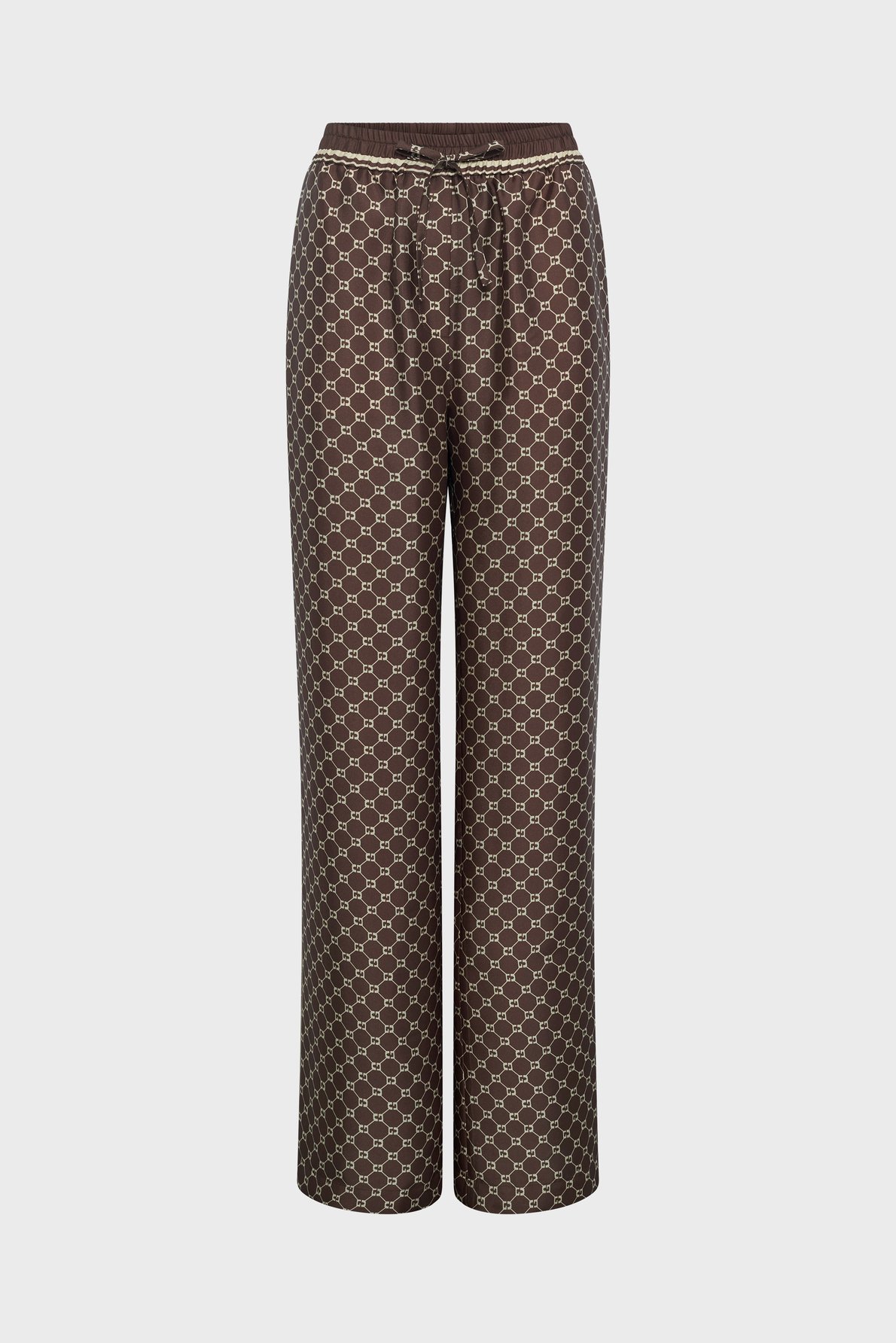Pantalon satiné à monogramme - clery Marron
