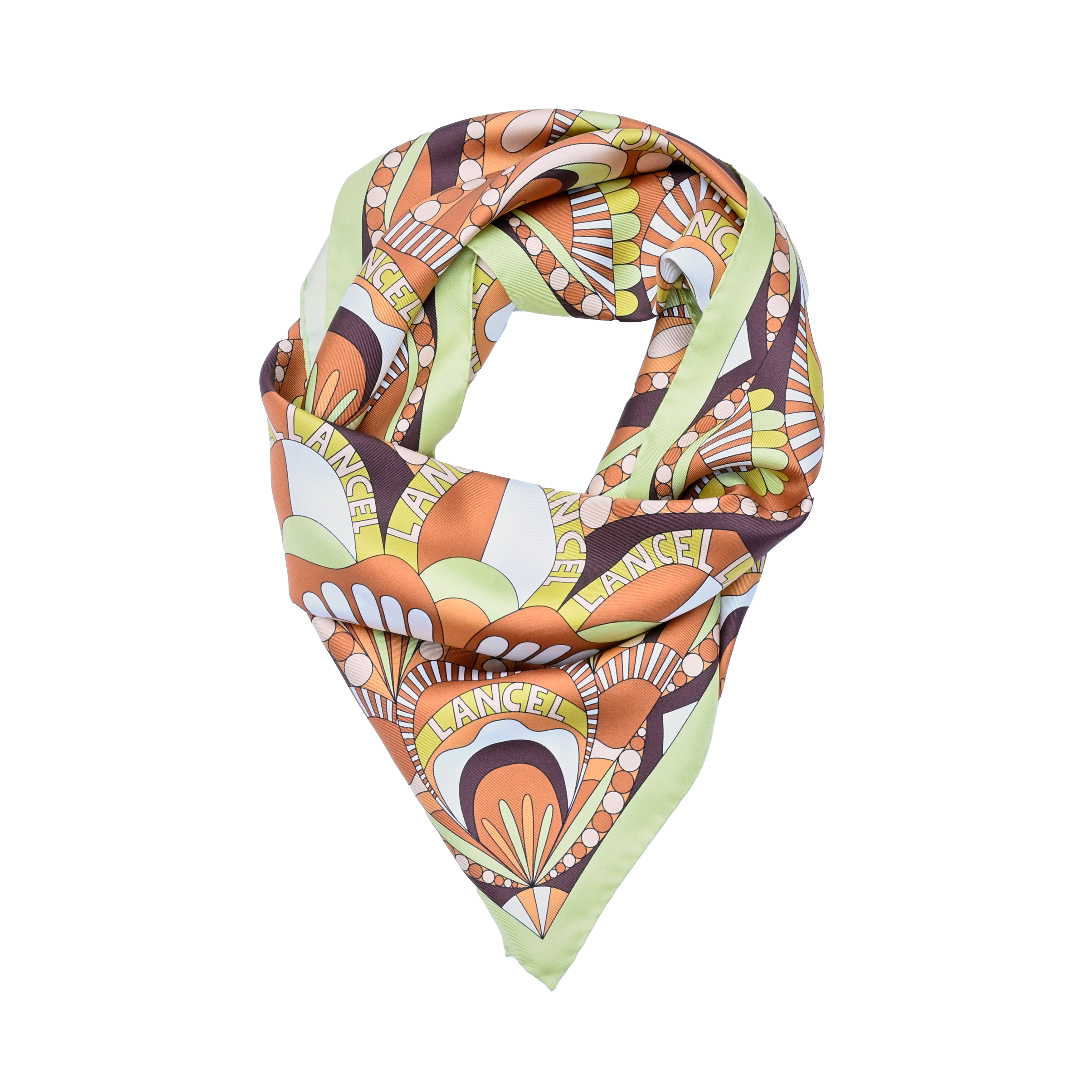 Silk carré 90 floral pattern by lancel LANCEL Yellow