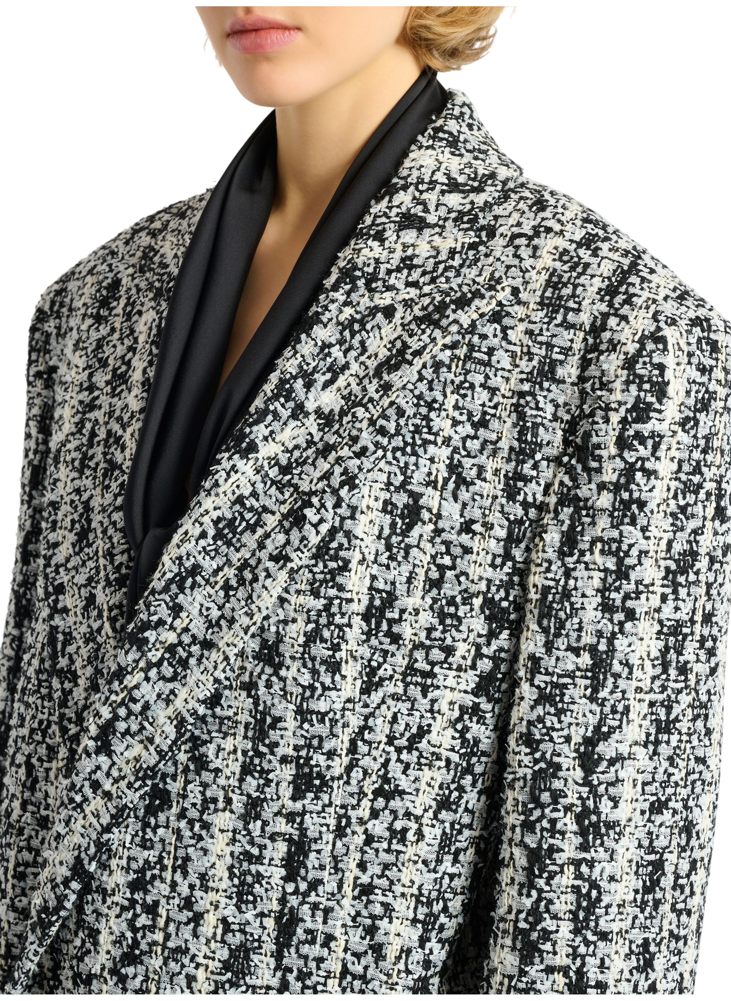 Manteau long en tweed BALMAIN Noir
