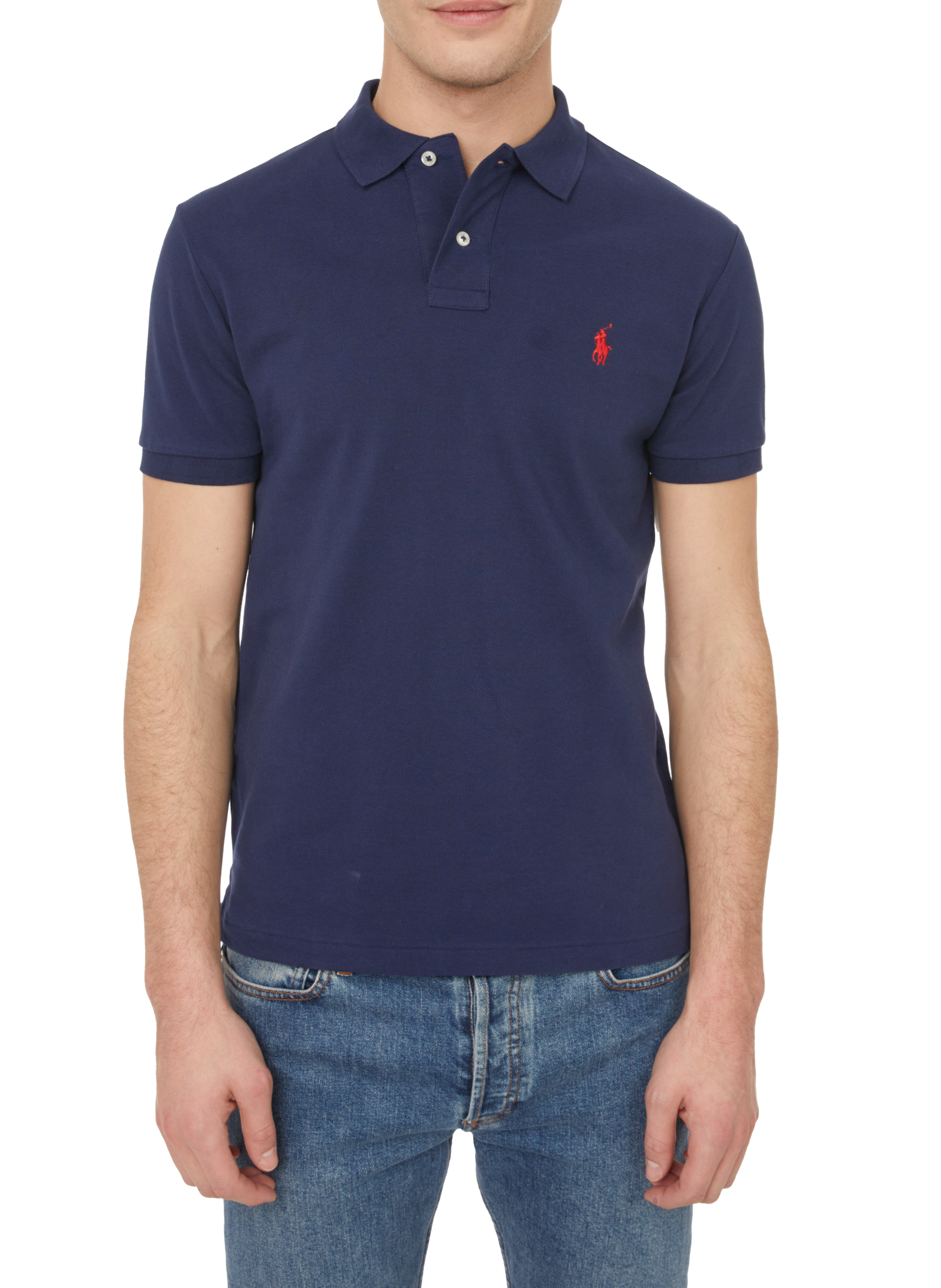 Slim-fit cotton piqué polo shirt  POLO RALPH LAUREN Blue