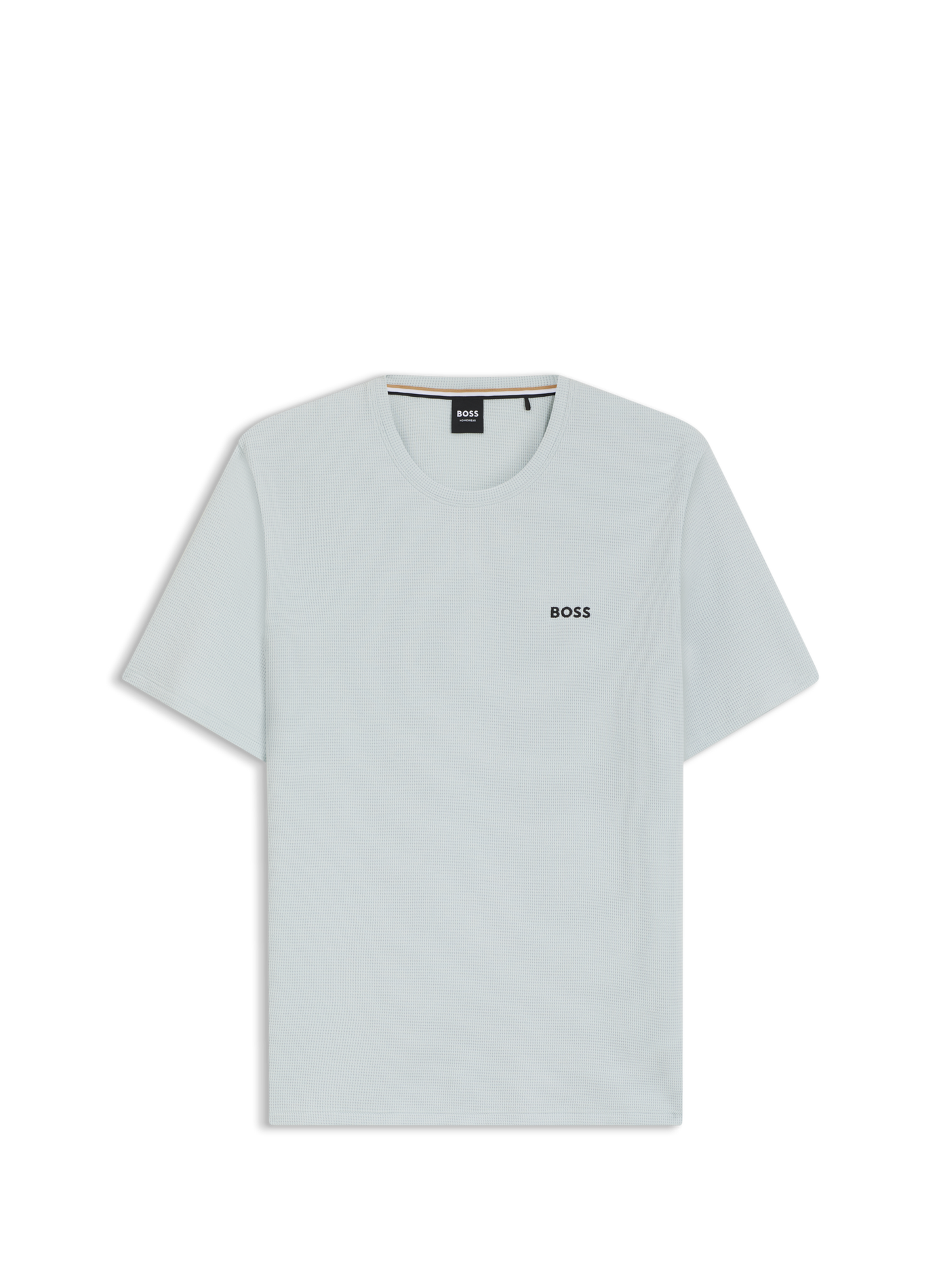 Camiseta de cuello redondo en mezcla de algodón piqué BOSS Azul