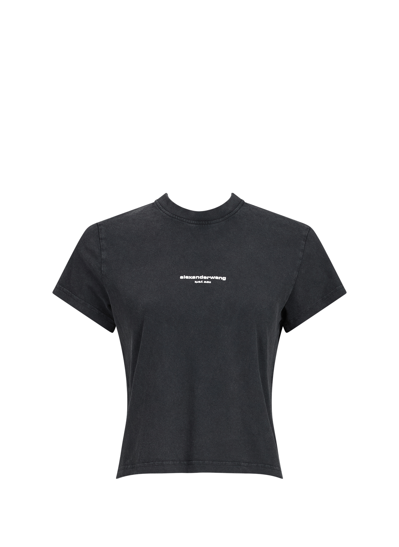 Round neck cotton t-shirt ALEXANDER WANG Black