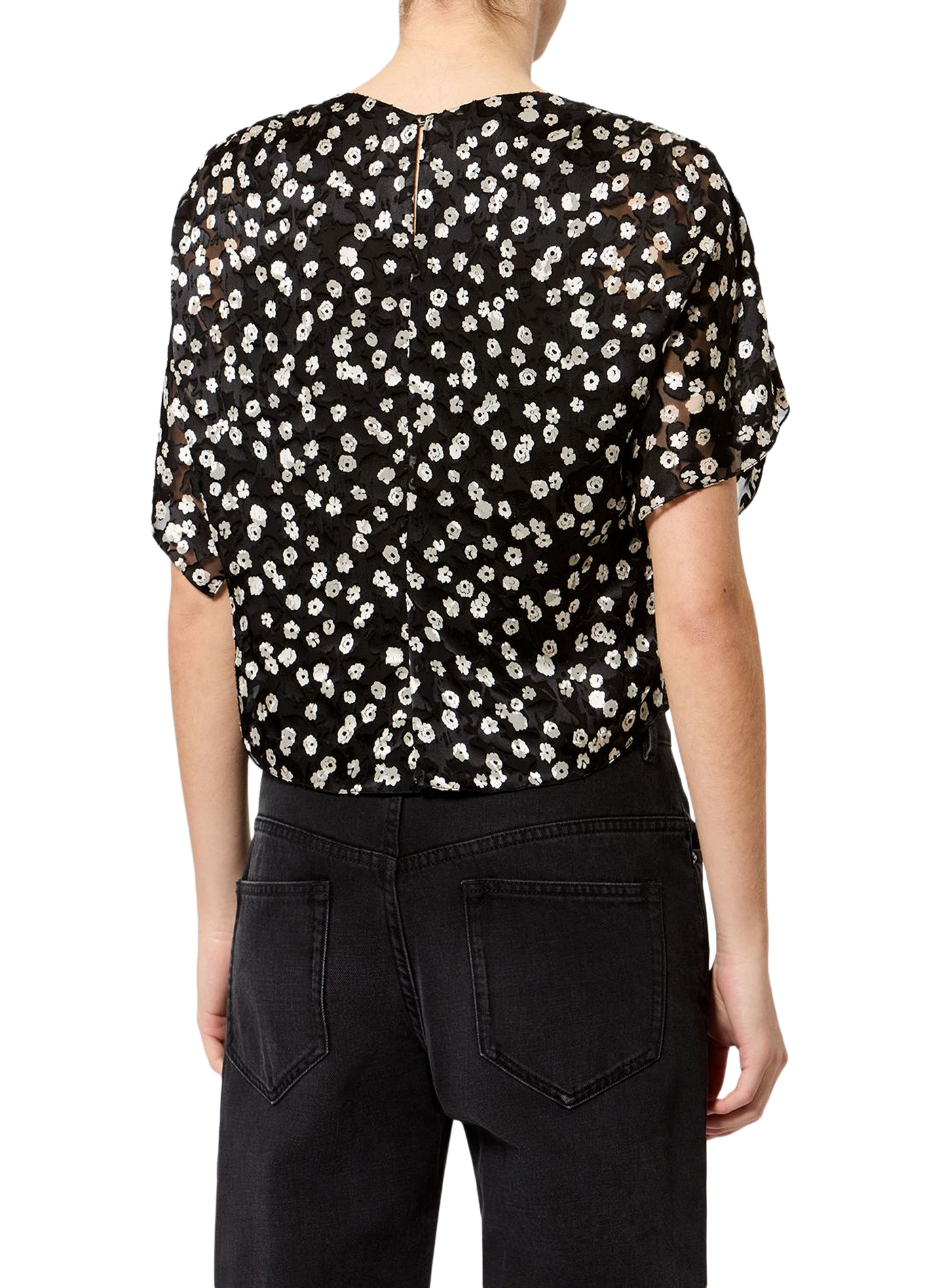 Top Hervane en soie imprimée ISABEL MARANT Noir