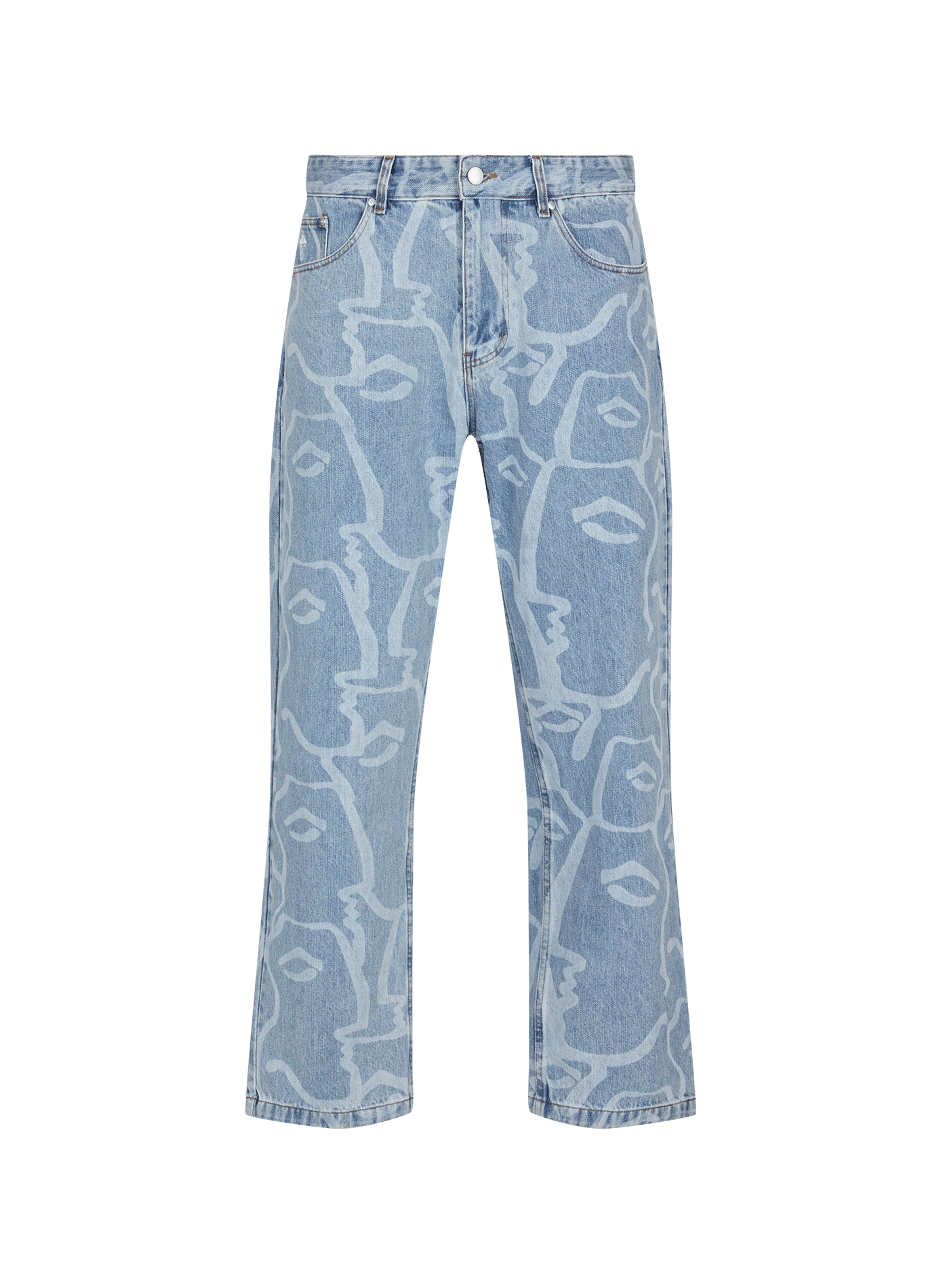 Boyfriend jeans with cotton patterns HELAS CAPS Blue