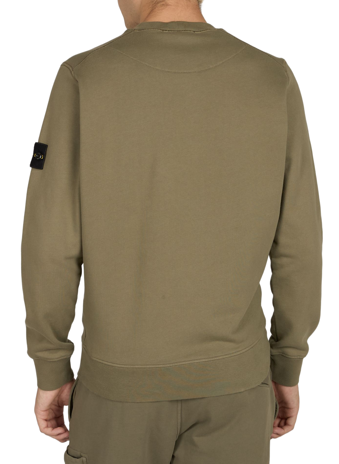 Gerader Rundhalsausschnitt-Pullover in Uni STONE ISLAND Khaki