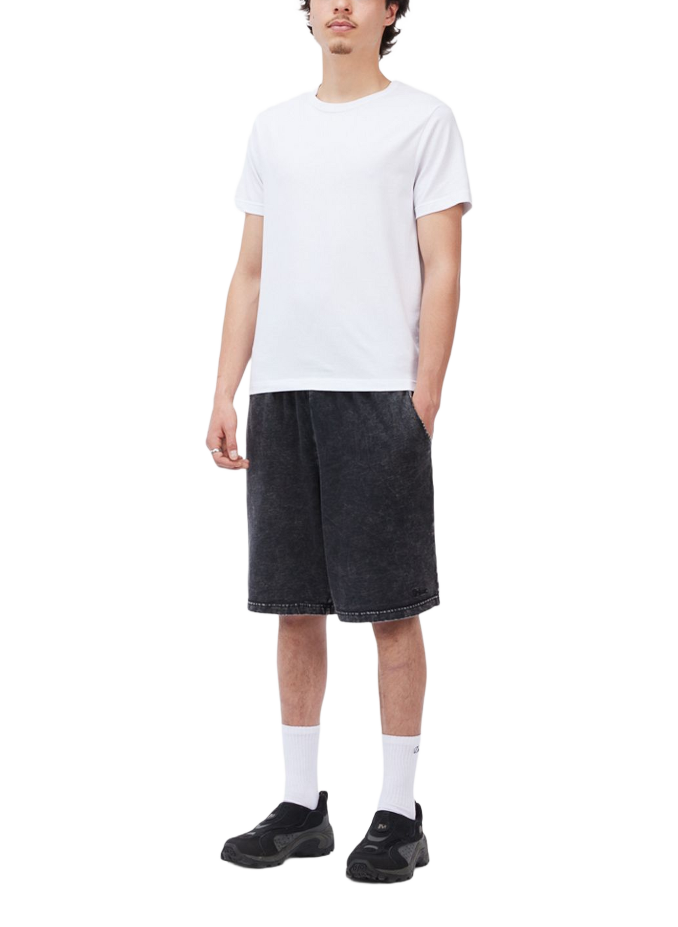 Washed denim cotton Bermuda shorts DIME Black