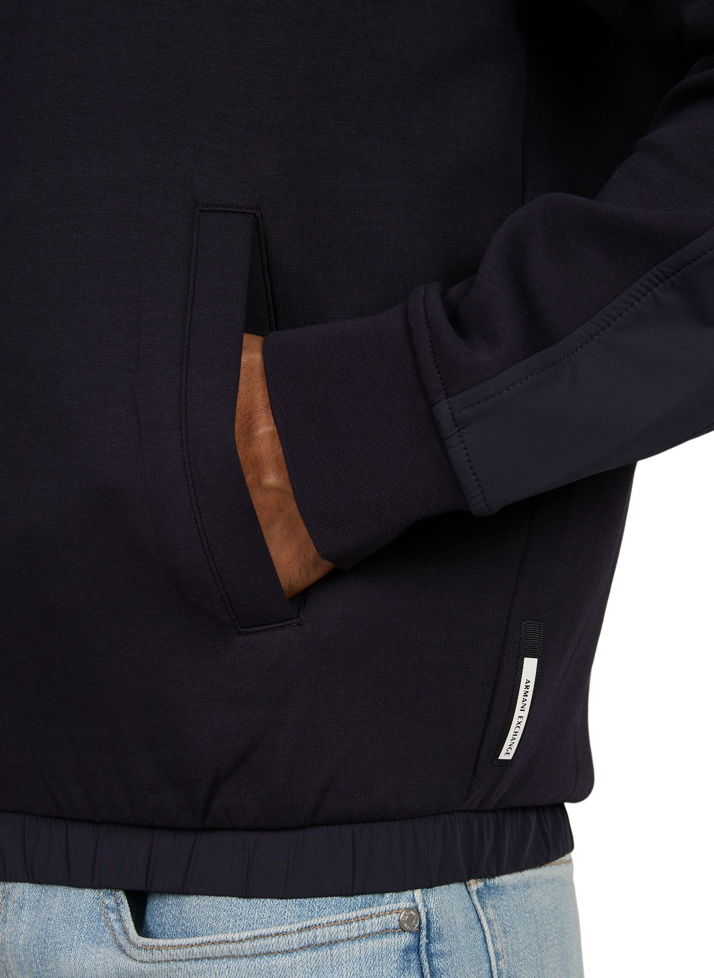 Straight cotton-blend jacket ARMANI EXCHANGE Blue