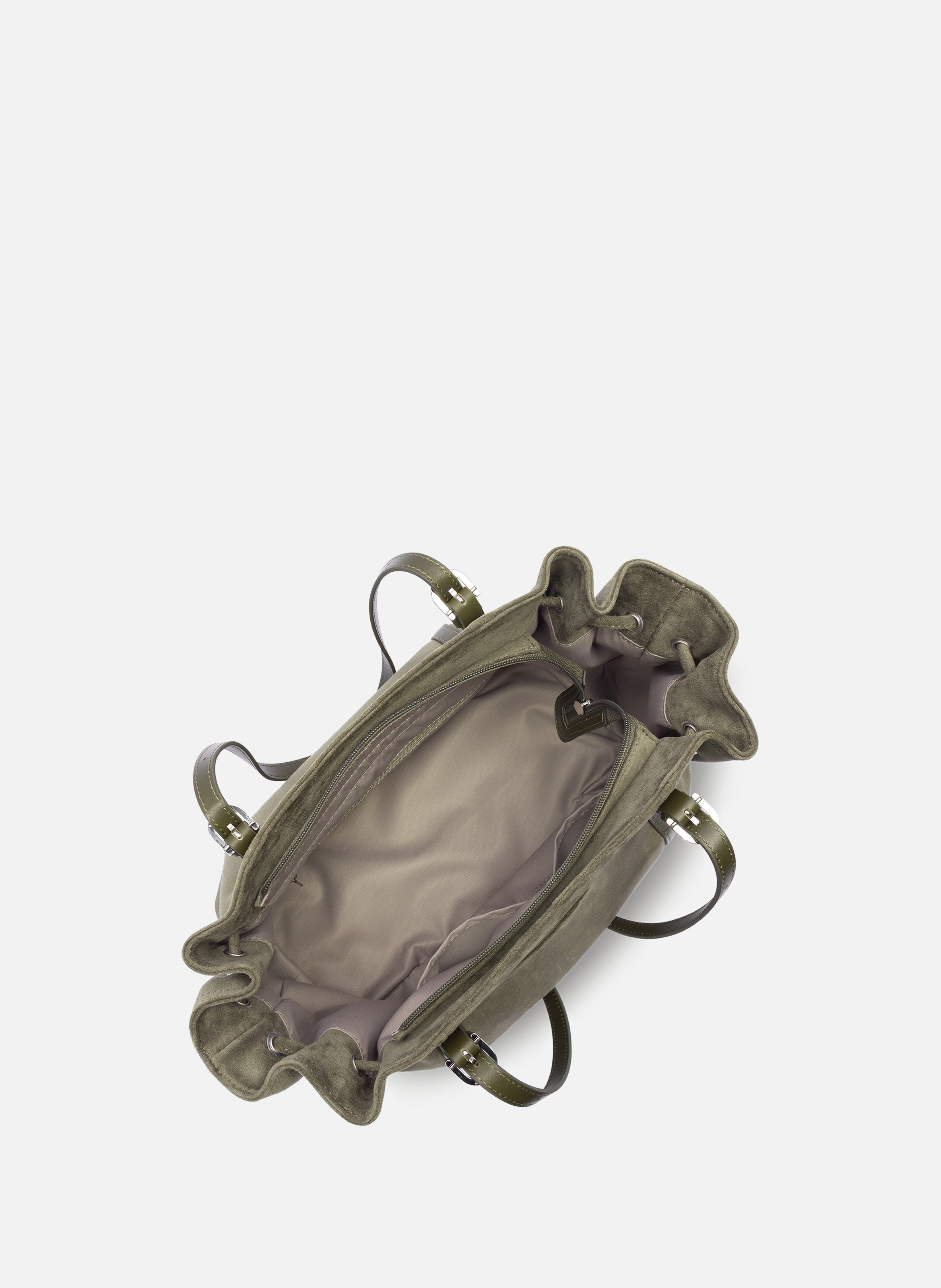 Grand sac cabas épaule - velvet emma | Kaki LANCASTER Femme