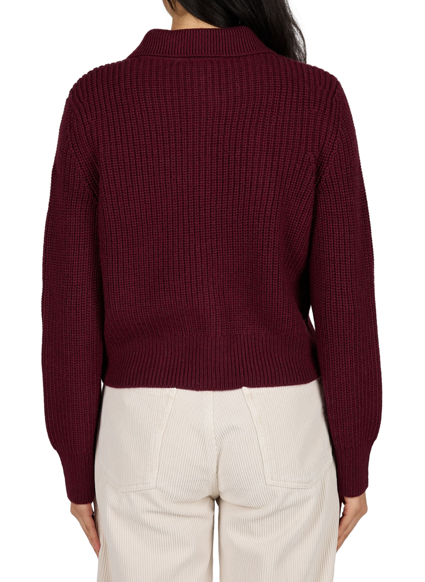 Ribbed virgin wool cardigan A.P.C. Red