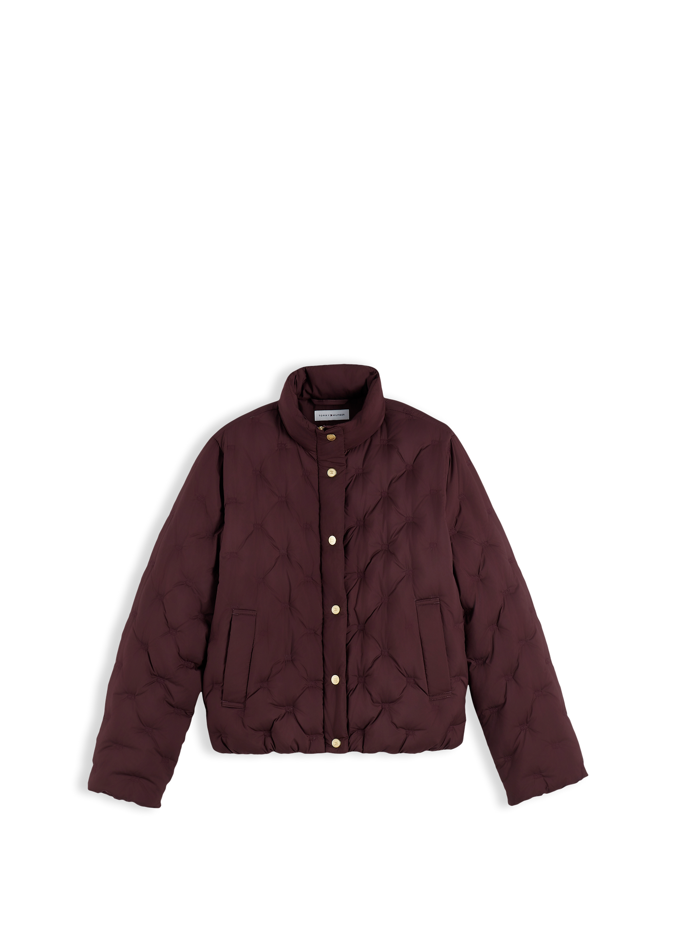 Gerade geschnittene Steppjacke mit Stehkragen TOMMY HILFIGER Rot
