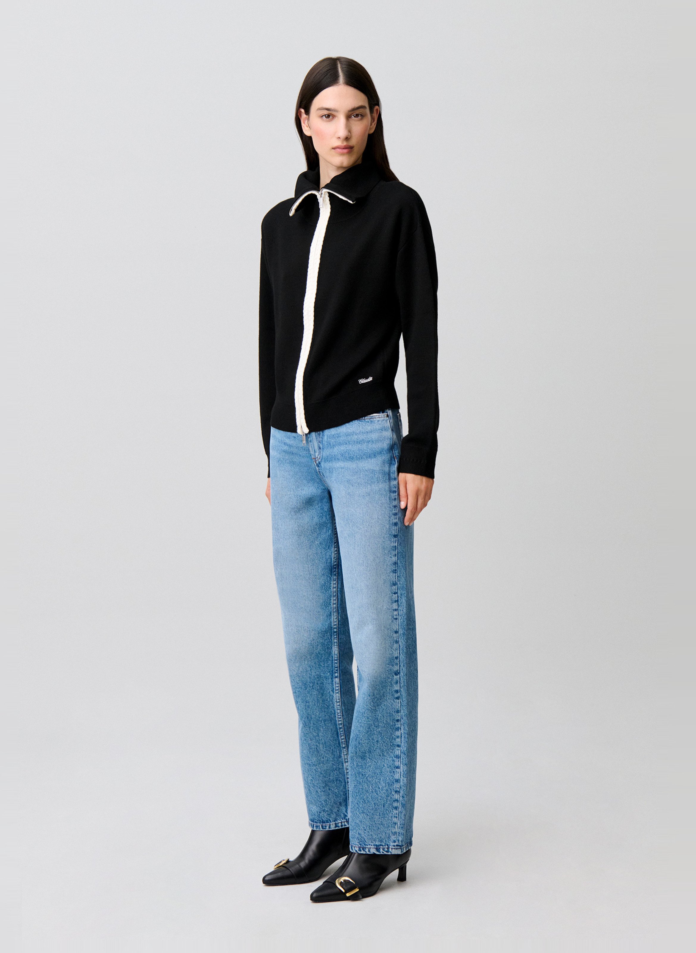 Cardigan col montant zippé uni CLAUDIE PIERLOT Multicolore